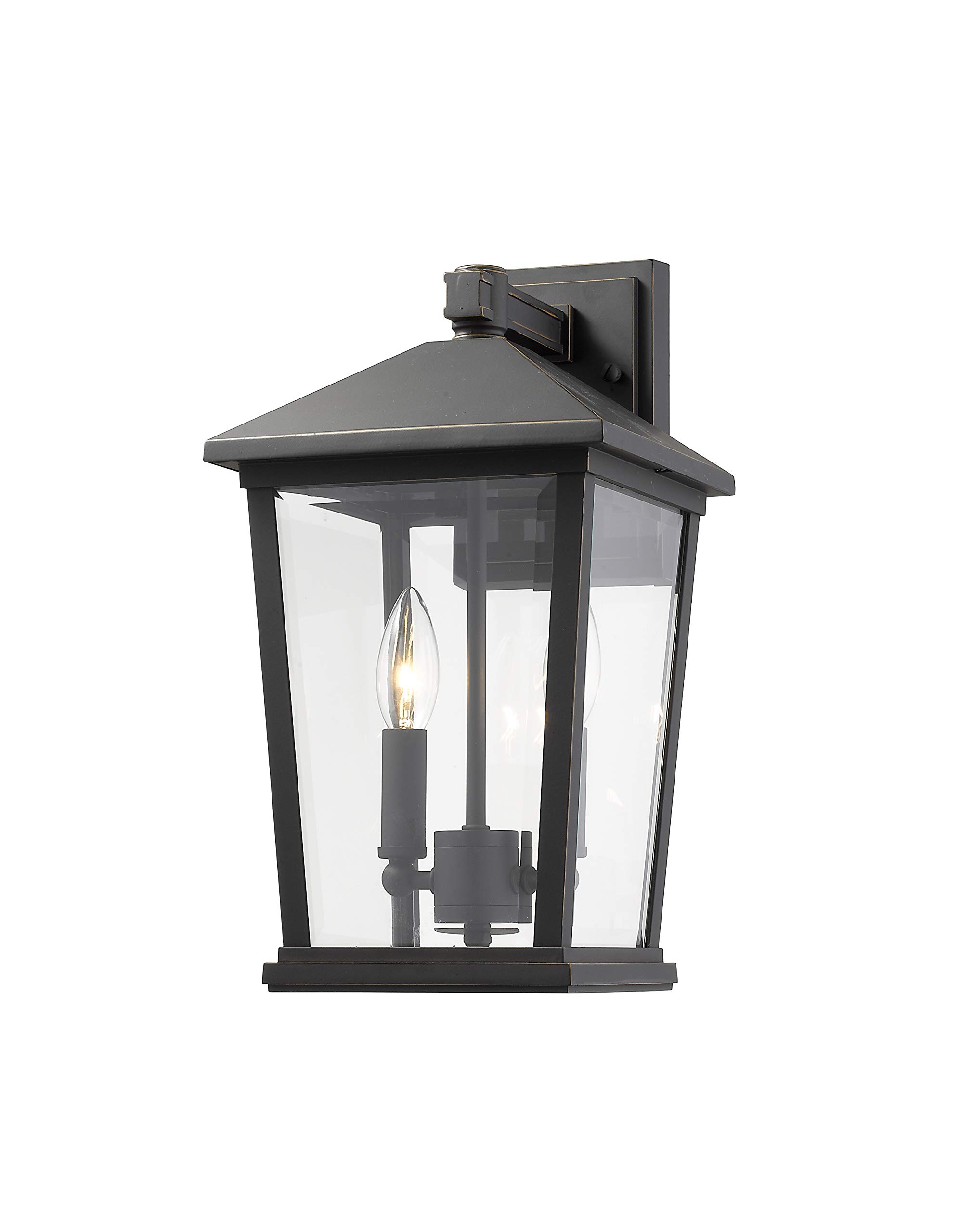 Beacon 2 Light Outdoor Wall Sconce - Oil Rubbed Bronze Finish - Weatherproof Exterior Lighting for Porch, Patio & Entryway