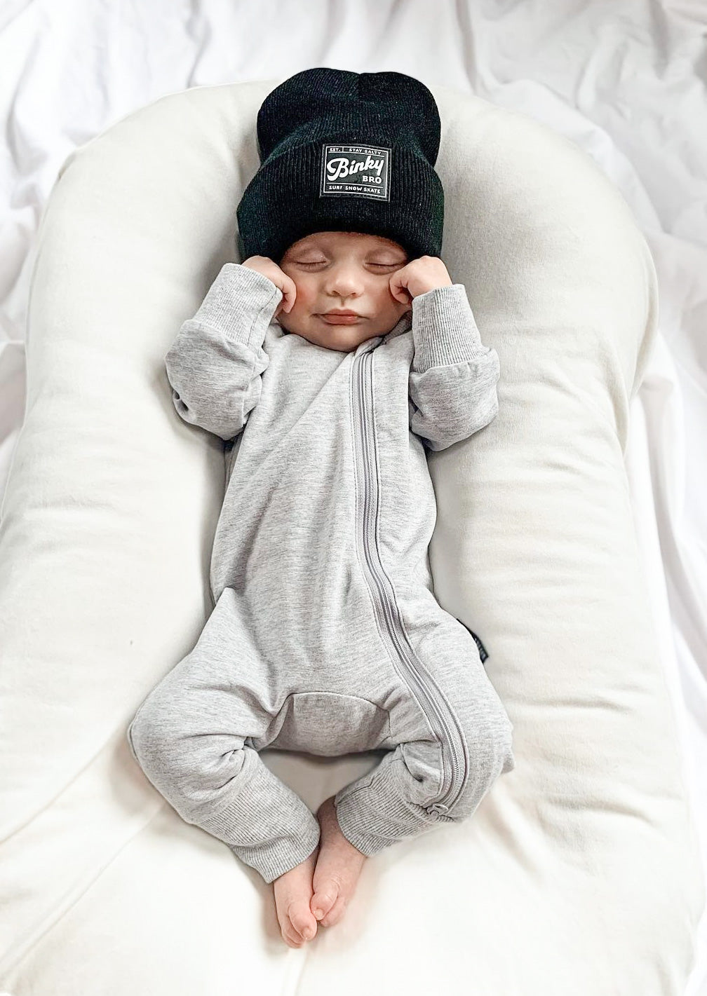 2-Way Zip Romper for Babies - Soft & Comfortable Grey Jumpsuit - Perfect for Playtime, Daycare & Outdoor Adventures