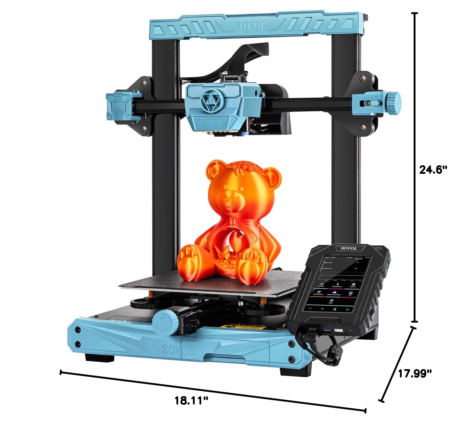 Sovol SV07 High-Speed 3D Printer with Klipper Firmware - 5 Inch Touch Screen, 500mm/s Max Print Speed, 300℃ All Metal Hotend, Direct Drive, Auto Leveling, Meanwell Power Supply - Perfect for Home DIY, Prototyping & Hobbyist Projects (Print Size 8.66x8.66x9.84in)