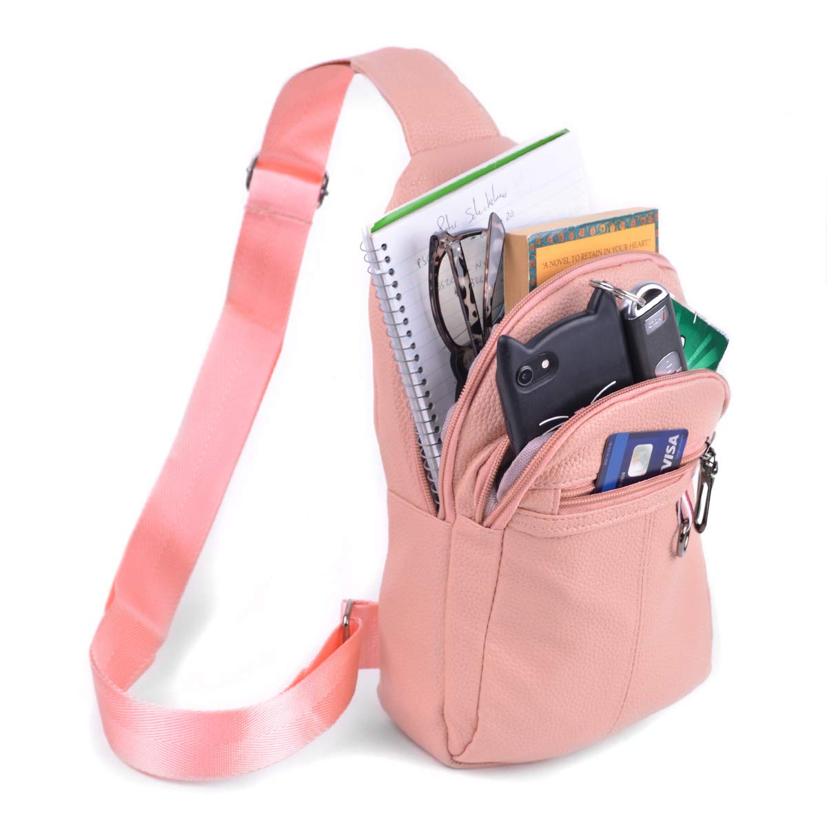 WESTEND Synthetic Leather Crossbody Sling Backpack - Adjustable Strap for Men & Women | Perfect for Travel, Work & Everyday Use