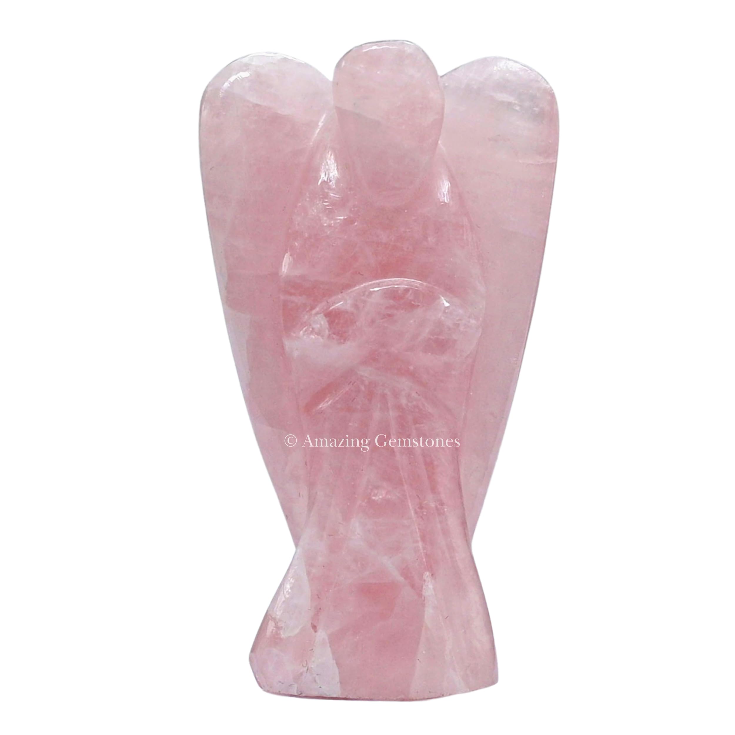 Rose Quartz Angel Figurine - 2 Inch Healing Crystal Pocket Guardian Angel for Protection, Love & Positive Energy | Perfect for Home Decor, Meditation & Gifts