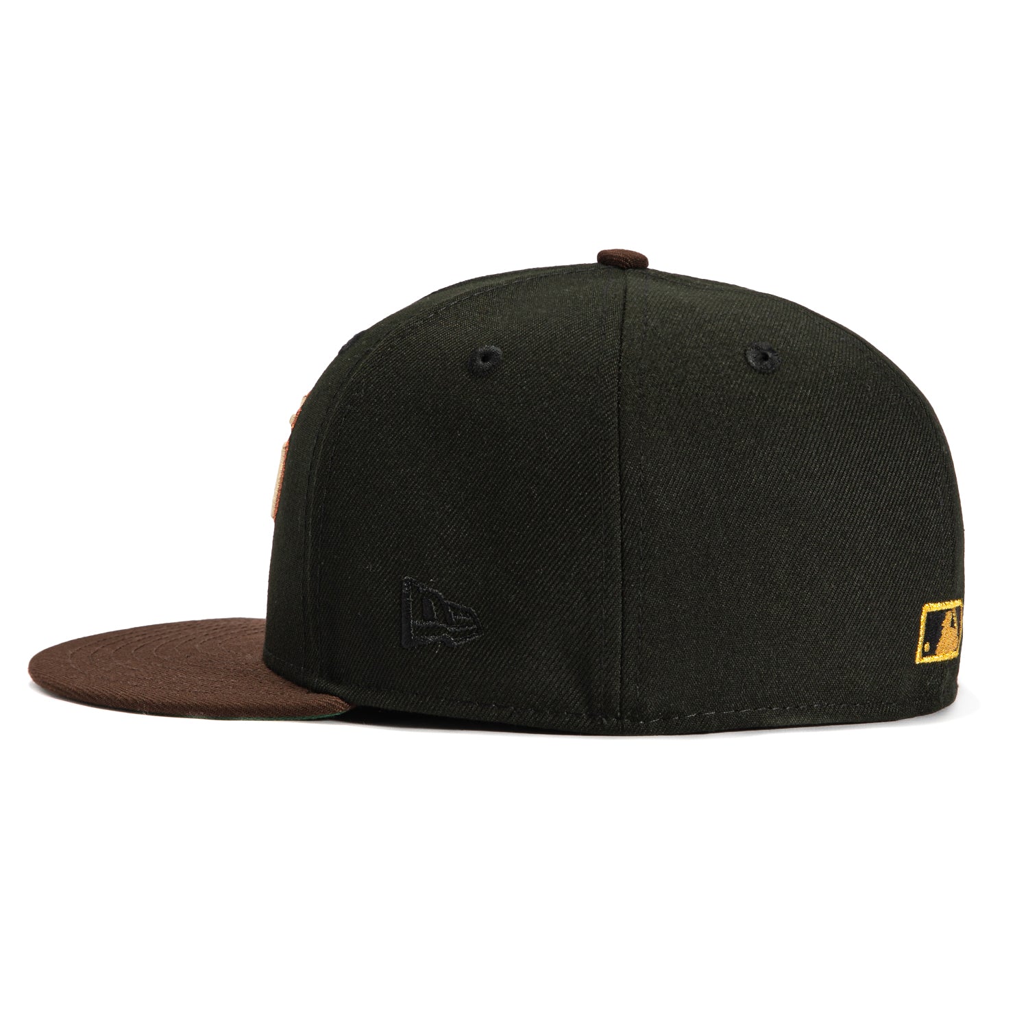 New Era 59Fifty New York Mets 25th Anniversary Patch Script Baseball Cap - Black, Brown, Metallic Copper - Perfect for MLB Games, Sports Events & Streetwear Fashion