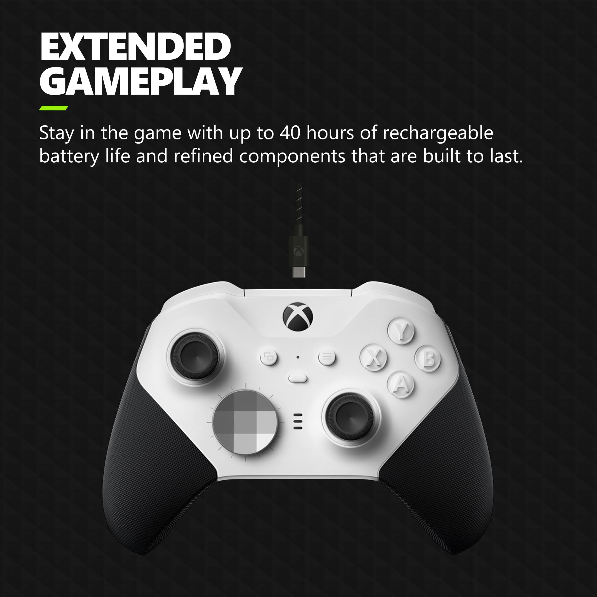 Microsoft Xbox Elite Wireless Controller Series 2 Core - White (Renewed) | Premium Gaming Controller with Adjustable Tension Thumbsticks | Perfect for Competitive Gaming & Professional Esports Players