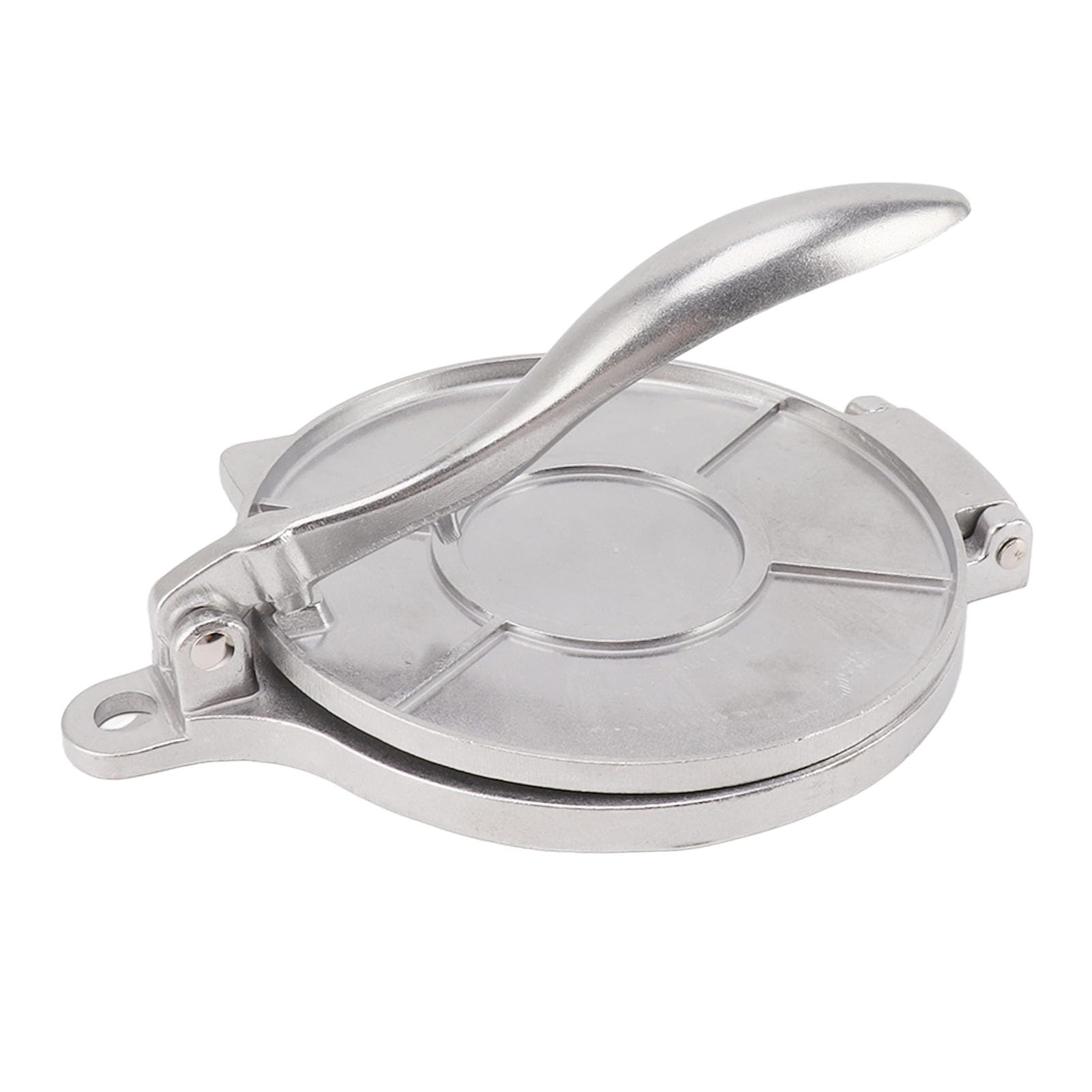 **16cm Silver Tortilla Press Maker - Efficient Kitchen Tool for Homemade Tortillas, Tacos, Quesadillas & More**