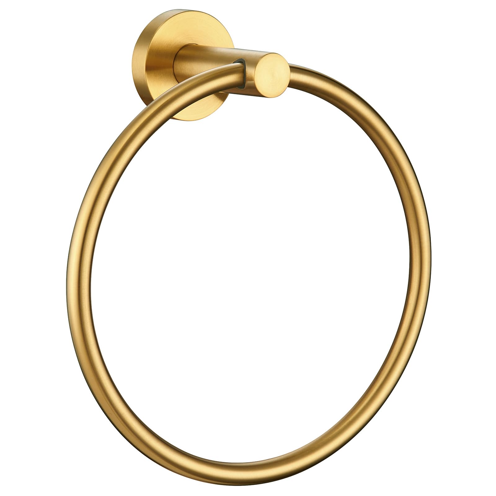 Brushed Gold Towel Ring - Angle Adjustable SUS304 Stainless Steel Wall Mounted Towel Holder - Modern Bathroom Accessory for Hand Towels, Washcloths & Spa Decor