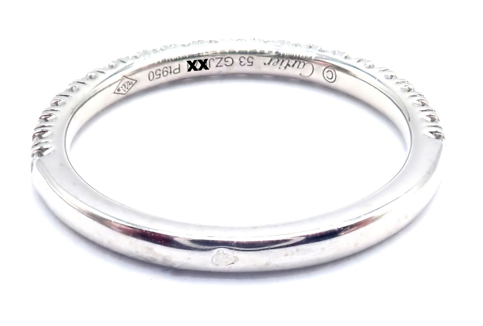 Authentic Cartier Etincelle Platinum Diamond Wedding Band Ring - Size 53 (US 6.25) - Luxury Engagement Ring for Women, Perfect for Proposals, Anniversaries & Special Occasions