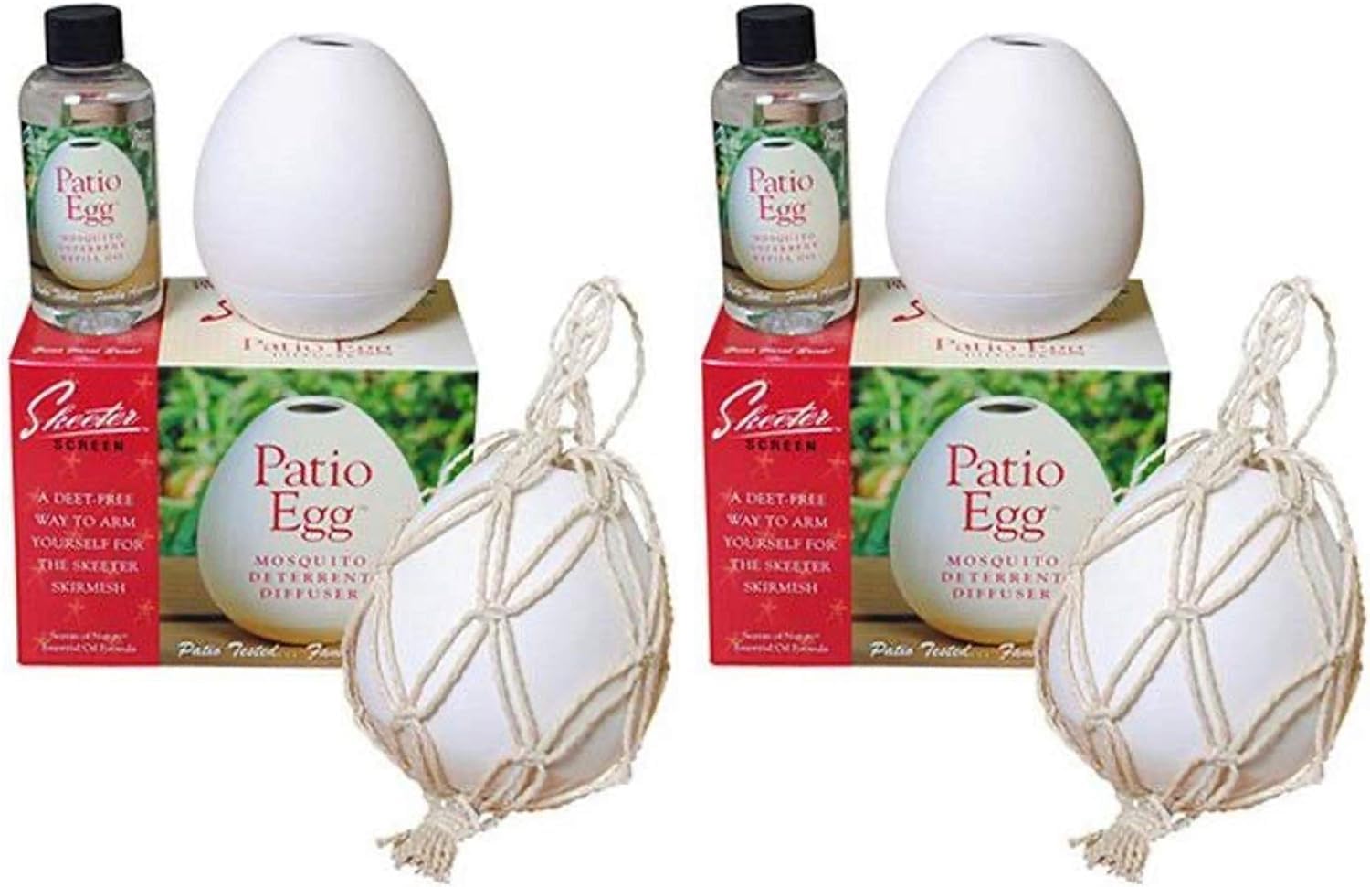 Skeeter Screen 90600 Patio Egg Diffuser - 2 Pack Mosquito Repellent for Outdoor Patio, Deck, Garden & Backyard Use