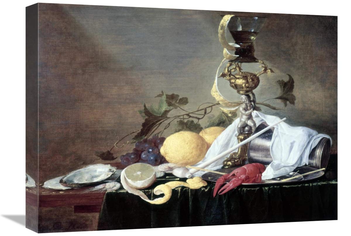 22 Inch Lobster, Oyster & Lemon Still Life Art Print by Jan Davidsz De Heem - Perfect for Kitchen Decor, Dining Room Wall Art & Seafood Restaurant Decoration
