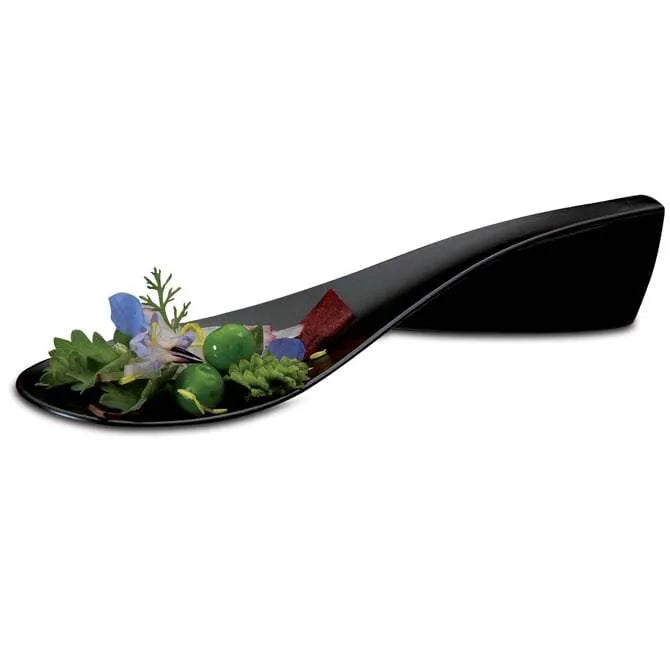 Black Plastic Tasting Spoon - Food Grade, BPA-Free Disposable Sampling Spoon for Ice Cream, Yogurt, Coffee, and Desserts - Perfect for Parties, Catering, and Food Sampling Events