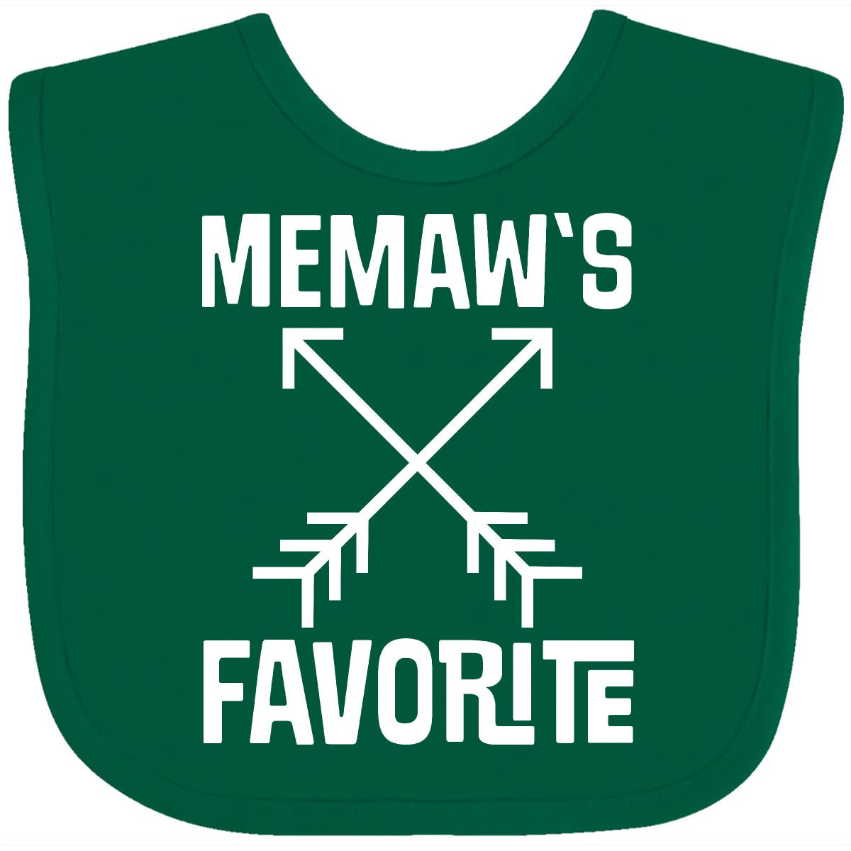 Inktastic Memaw's Favorite Grandson Dinosaur Baby Bib - Soft & Absorbent for Messy Mealtime, Playtime & Feeding - Perfect Gift for Grandsons & Toddlers