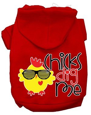 Chicks Dig Me Screen Print Dog Hoodies - Trendy & Comfortable Pet Apparel in Multiple Colors - Perfect for Walks, Playdates & Photo Shoots
