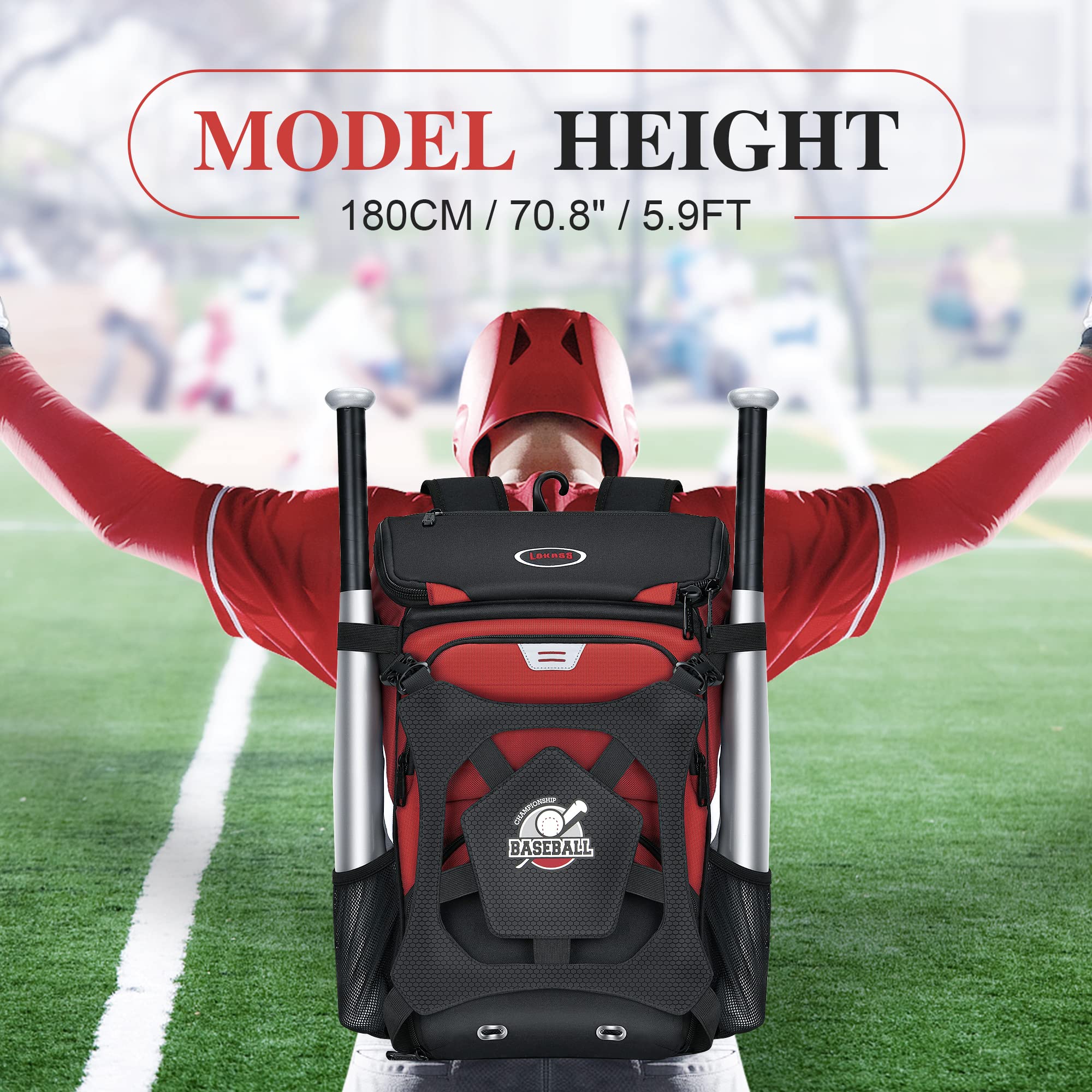 **Best Baseball Backpack for Adults & Youth – Large Capacity Lightweight Softball Bag with Shoe Compartment, Fence Hook, and Waterproof Design for T-Ball Bats, Helmets & Gloves – Perfect for Games, Practice & Travel**