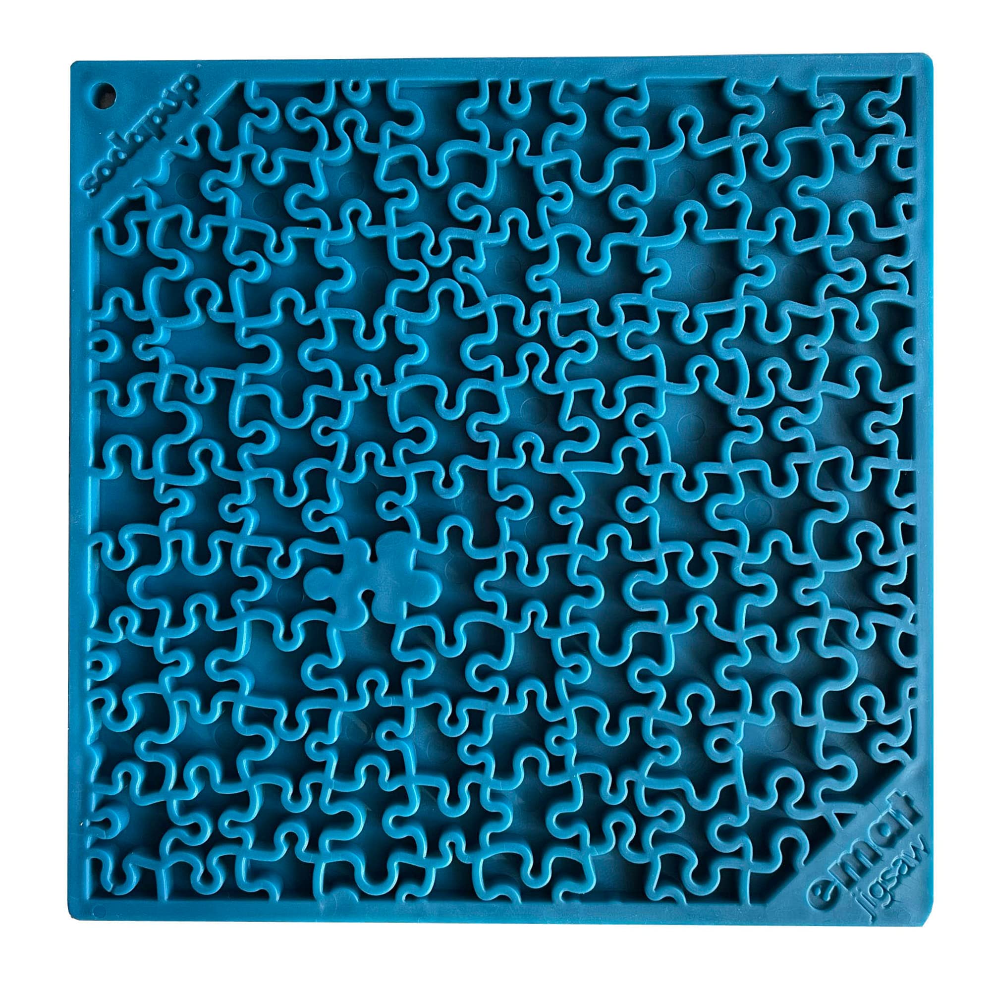 SodaPup Jigsaw eMat – Durable Non-Toxic Dog Lick Mat Feeder for Mental Stimulation, Slow Feeding & Anxiety Relief | Made in USA | Pet-Safe Rubber for Fresh Breath & Digestive Health | Perfect for Bath Time, Grooming & Crate Training