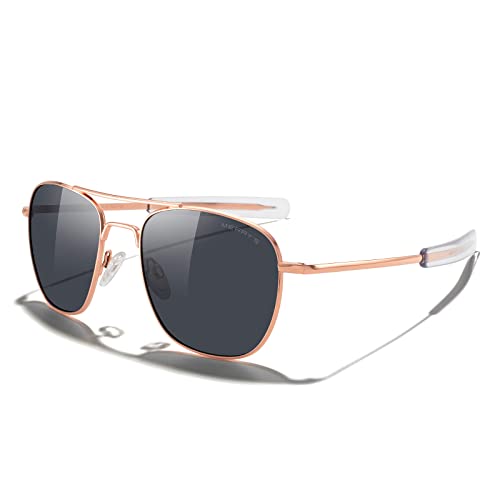 22k Rose Gold Frame/Black Polarized Lens