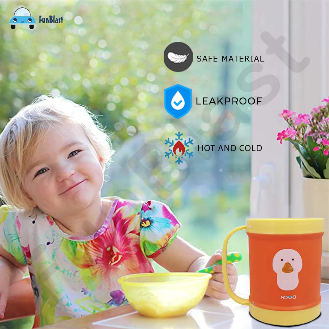 FunBlast Unbreakable Kids Milk Mug - 450ML Cartoon Drinking Cup for Boys & Girls, Best Birthday Gift for Children - Ideal for Home, School & Travel Use (Pack of 1)