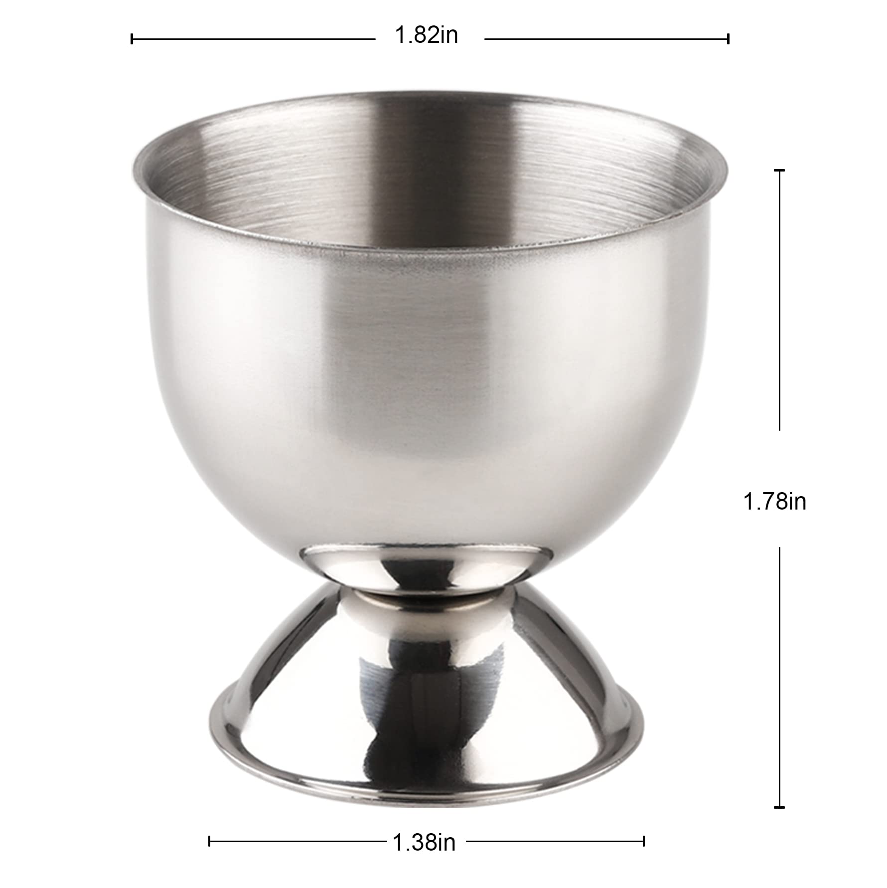 Stainless Steel Egg Cups Set - 6 Pack for Hard & Soft Boiled Eggs | Durable Egg Holder Tray | Perfect for Breakfast, Kitchen, Restaurants & Easter Decor