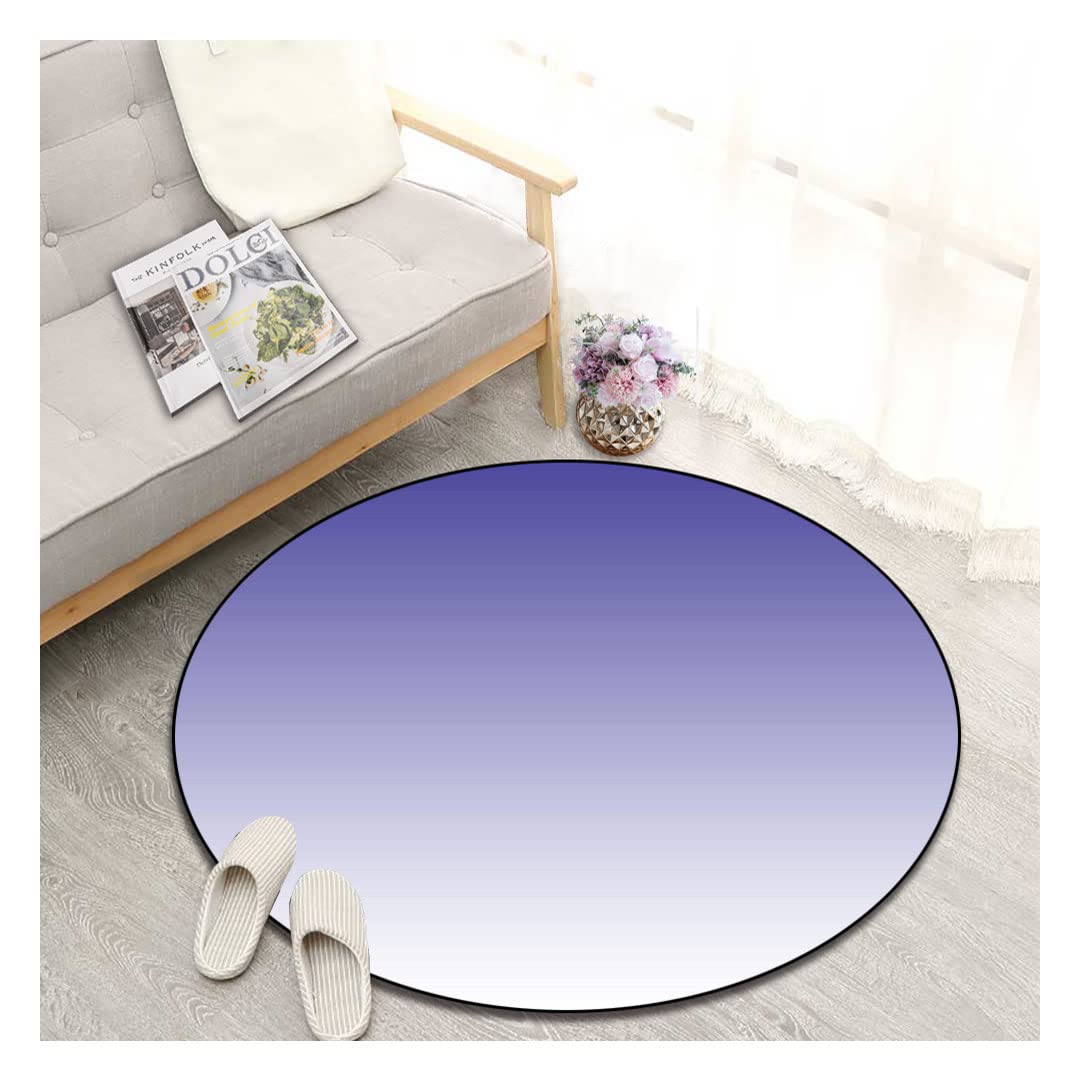 Non-Slip Round Area Rug - Machine Washable Floor Mat for Living Room & Kids Room - 79