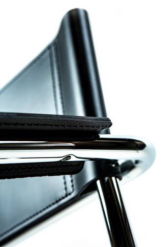 Mart Stam Cantilever Armchair - Black Leather Modern Office Chair for Home & Office - Mid-Century Design Ergonomic Seating for Living Room, Lounge & Workspace