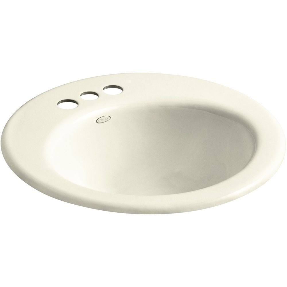 KOHLER K-2917-4-FD Radiant Drop-In Bathroom Sink with 4