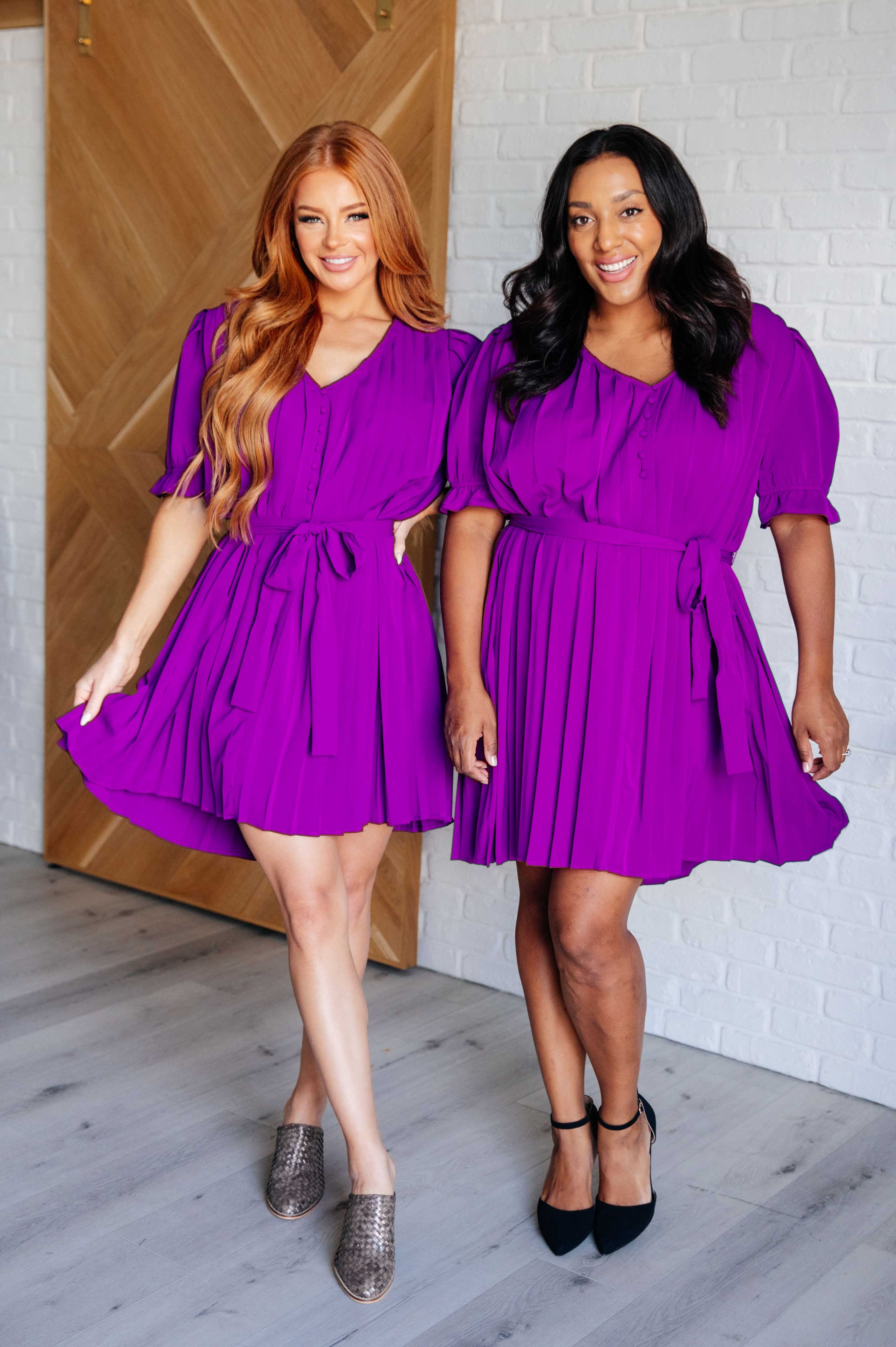 Hold And Squeeze Me Pleated Dress - Women's Stretchy Bodycon Midi Dress for Date Night & Party Wear