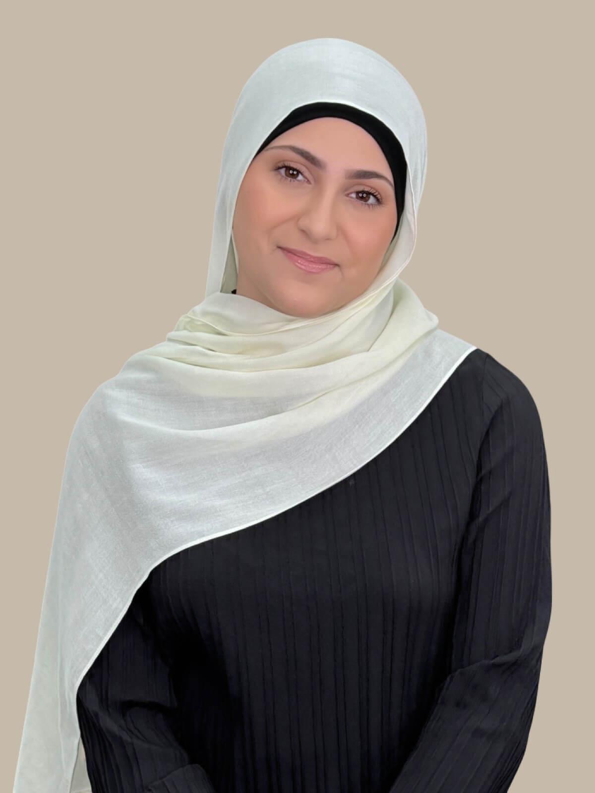 Stylish Cotton Modal Hijab with Lace Trim - Soft & Breathable Headscarf for Women - Perfect for Daily Wear, Prayer, and Special Occasions
