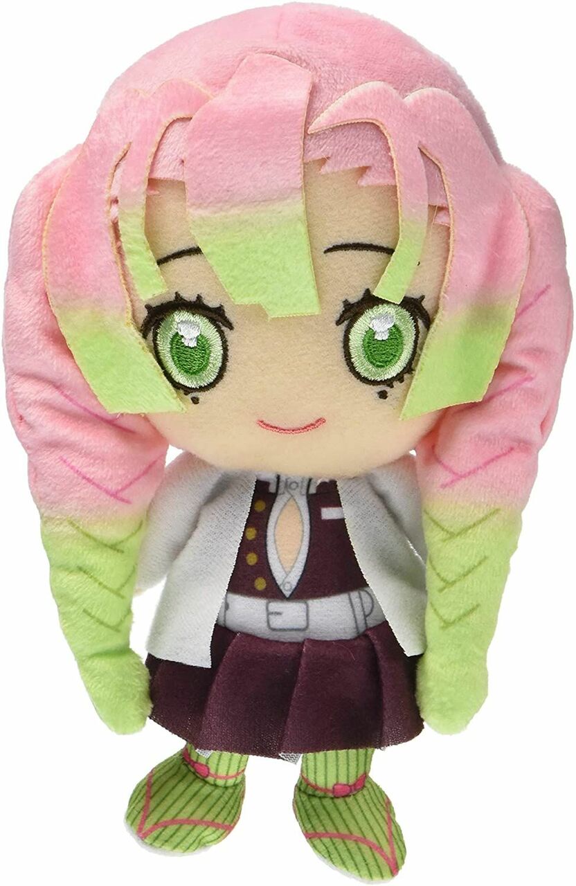 Bandai Chibi Plush Demon Slayer: Kimetsu no Yaiba Mitsuri Kanroji Cute Anime Stuffed Toy - Perfect for Anime Fans, Collectors & Home Decor