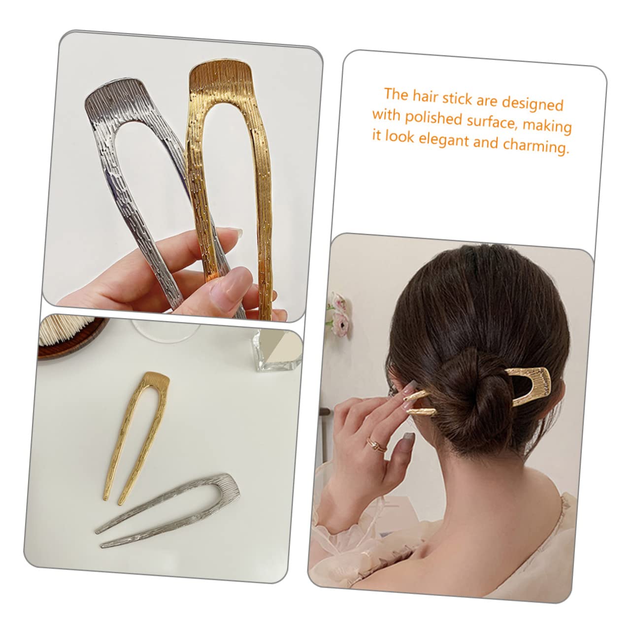 Minkissy 16 Pcs U-Shape Hair Pins for Women - Thick Hair Bun & Chignon Styling