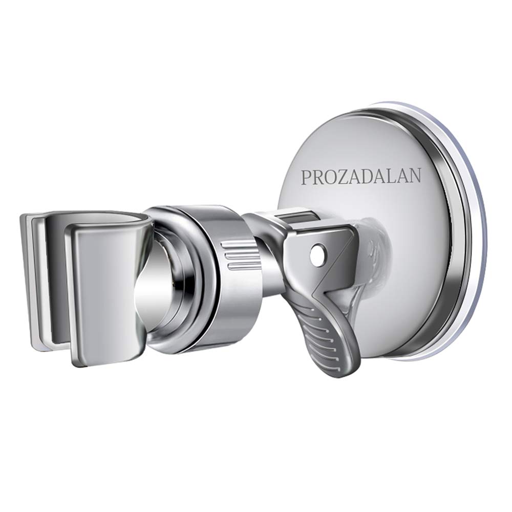 Adjustable Shower Head Holder with 360° Rotation & Vacuum Suction Cup - Removable Wall Mount Bracket for Bathroom (Silver) - Perfect for Handheld Showerheads, Spa & Relaxation