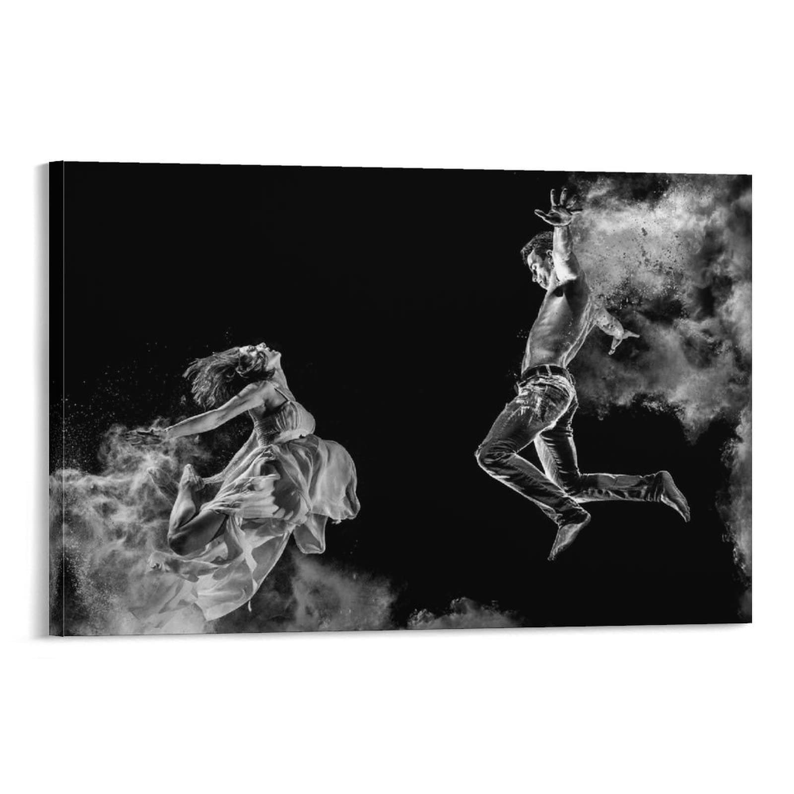 Dancing in The Smoke Canvas Art Print - 08x12inch (20x30cm) Wall Decor Painting for Living Room, Bedroom, Office - Perfect for Home Decor & Gift Giving