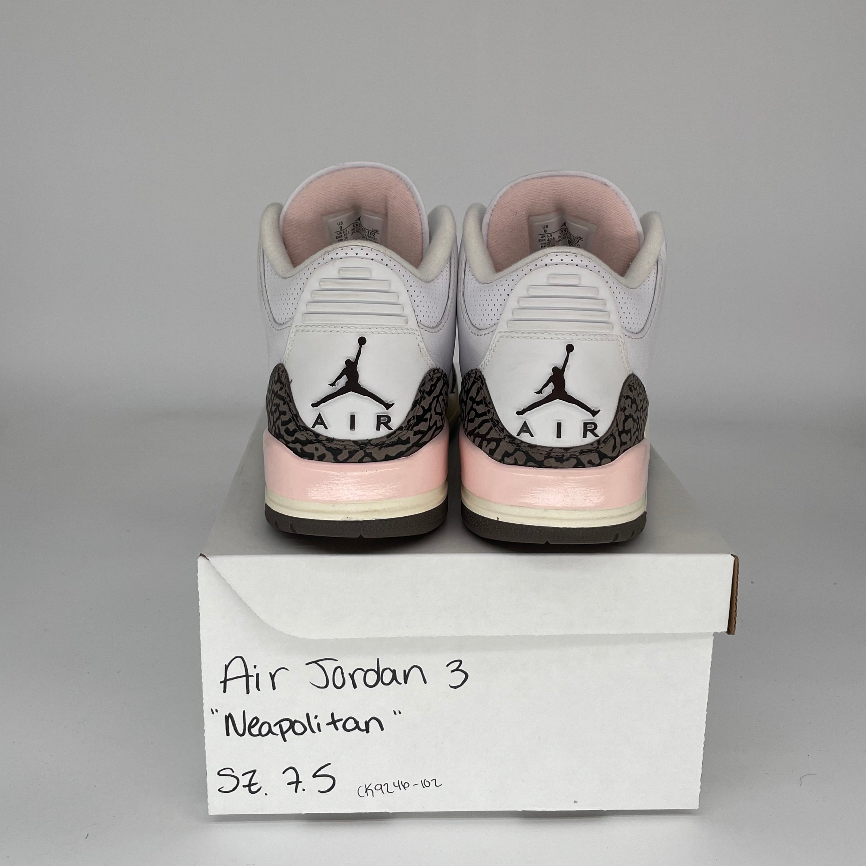 AIR JORDAN 3 NEAPOLITAN Womens Sneakers - Size 7.5/9W (CK9246-102) - Retro Basketball Shoes for Women, Streetwear Fashion & Casual Wear