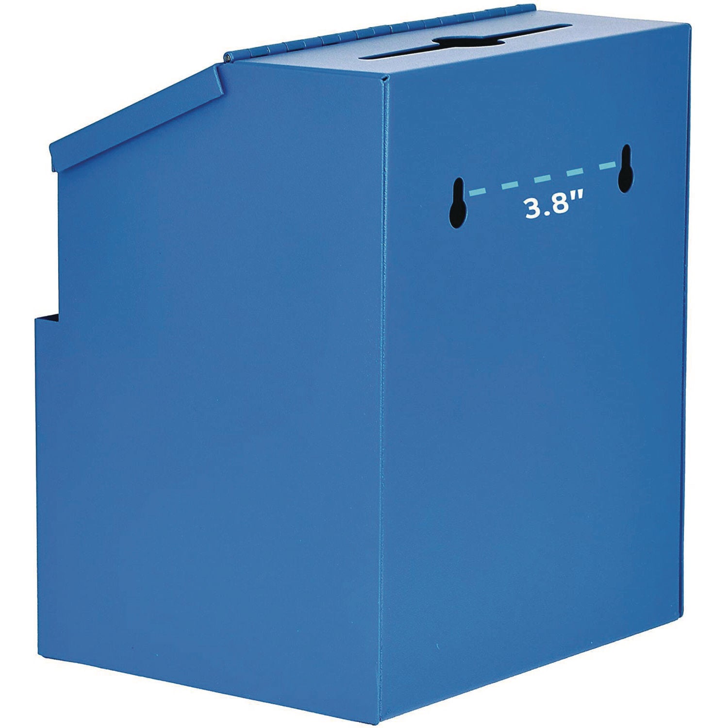 AdirOffice Wall Mountable Steel Secure Drop Box with Key - 7 x 6 x 8.5 Inch Stainless Steel 304 Locking Suggestion Box - Blue | Perfect for Offices, Schools, and Public Spaces for Secure Document Collection