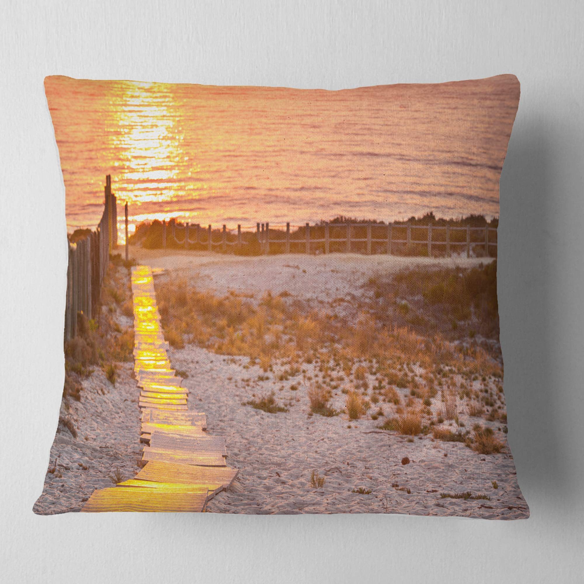 DesignQ CU10807 18x18 Inch Yellow Decorative Throw Pillow Cushion - Perfect for Sofa, Bed & Home Decor