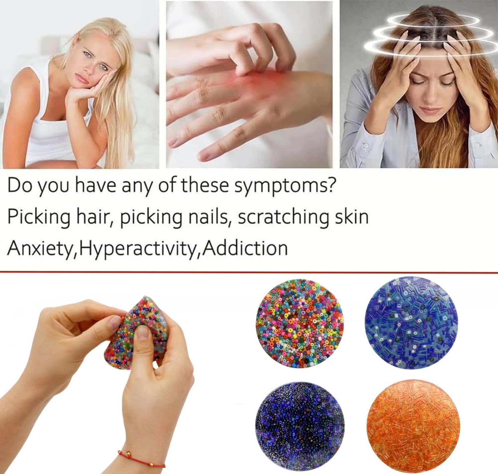 Skin Picking Fidget Toys for Adults - Anxiety & Stress Relief Sensory Fidget Pad for Trichotillomania & Dermatillomania - Perfect for Office, Travel & Calming Therapy