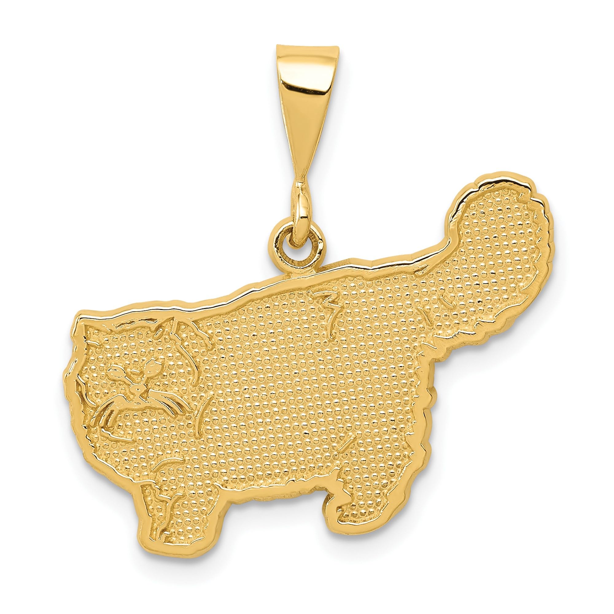 14K Solid Yellow Gold Persian Cat Necklace - Dainty Cat Pendant Charm for Women - Perfect Gift for Cat Lovers, Birthdays & Anniversaries
