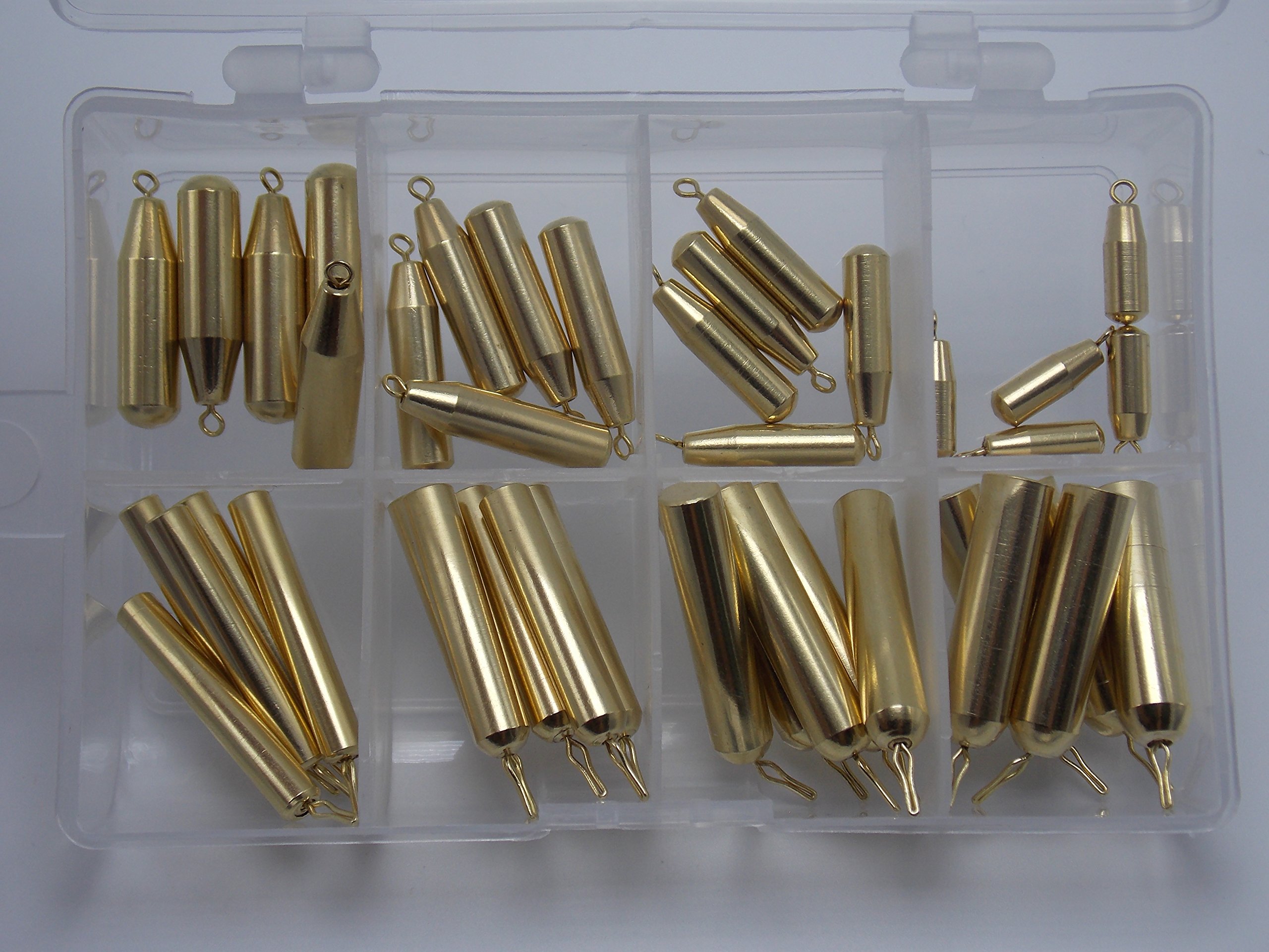 41pcs Brass Pencil Drop Shot Fishing Weights - Premium Sinkers for Bass, Walleye & Panfish - Perfect for Freshwater & Saltwater Fishing | Great for Finesse Fishing, Drop Shot Rigs & Light Tackle Applications
