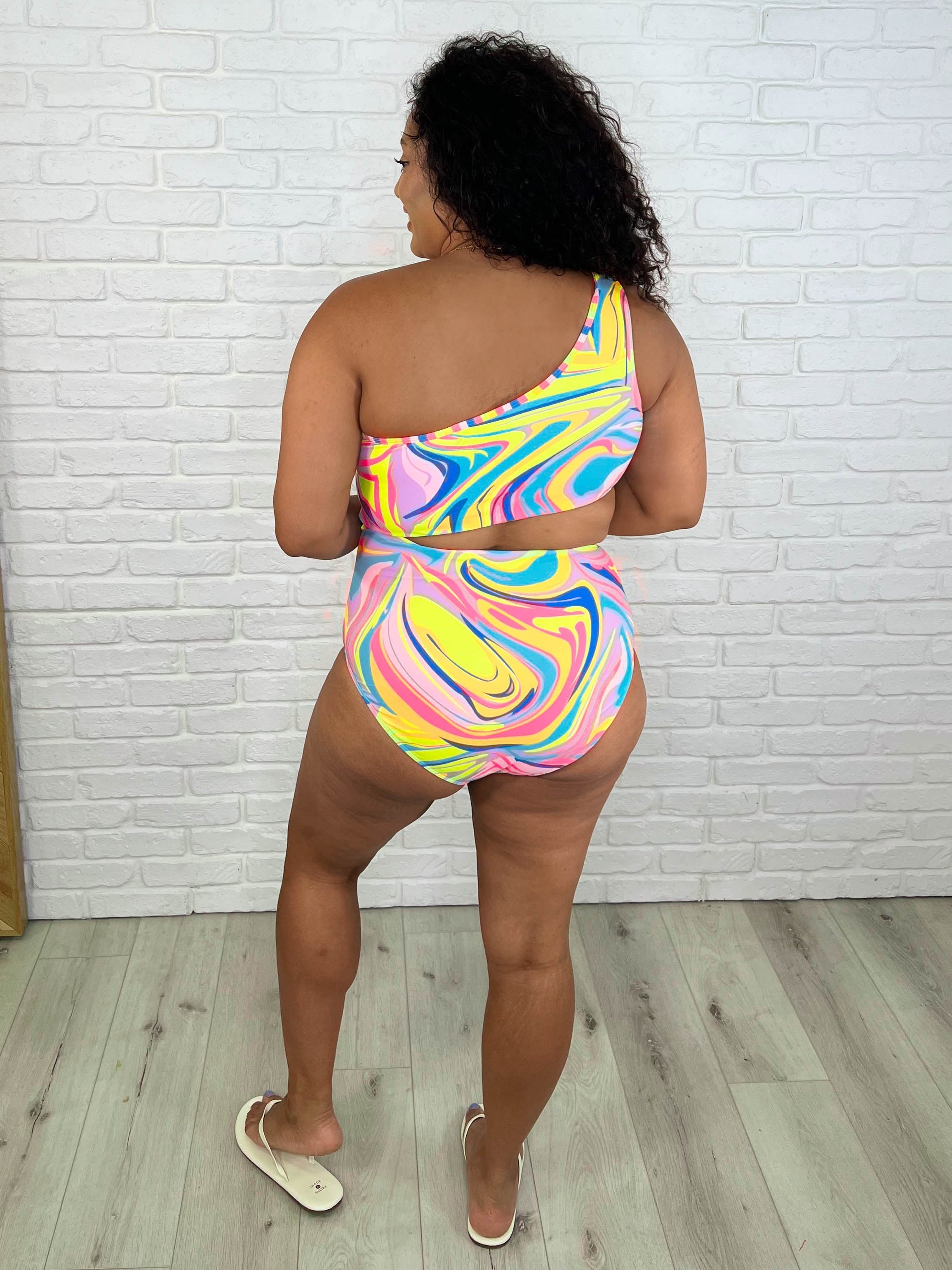 Corfu Marble Cutout One Piece Swimsuit - Sexy High Waisted Bathing Suit for Women | Perfect for Beach Vacations, Pool Parties & Summer Getaways