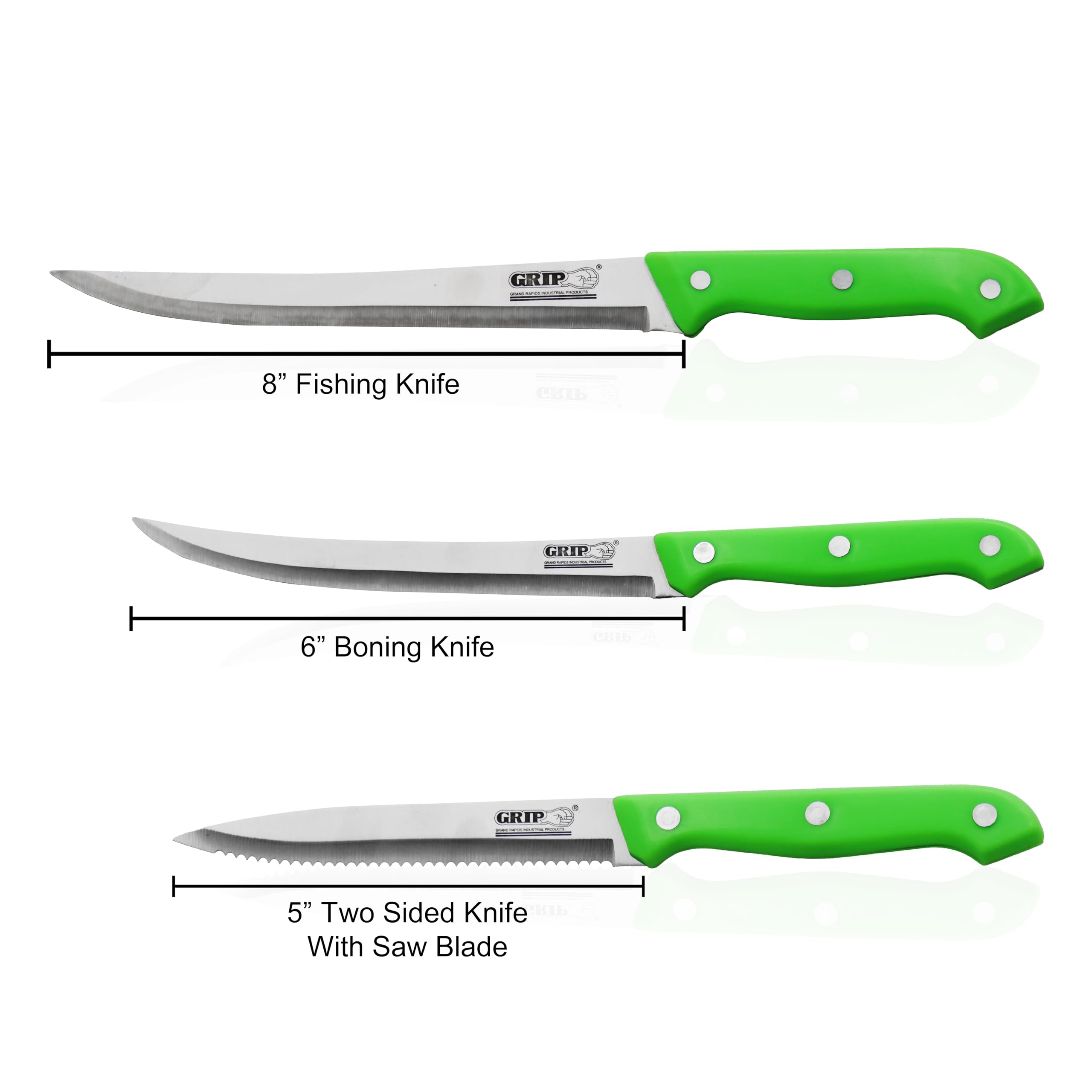 Grip 8 pc Fisherman & Field Dressing Tool Kit - Cleaning, Prep, Scaling, Hunting Essentials for Outdoor Adventures and Camping