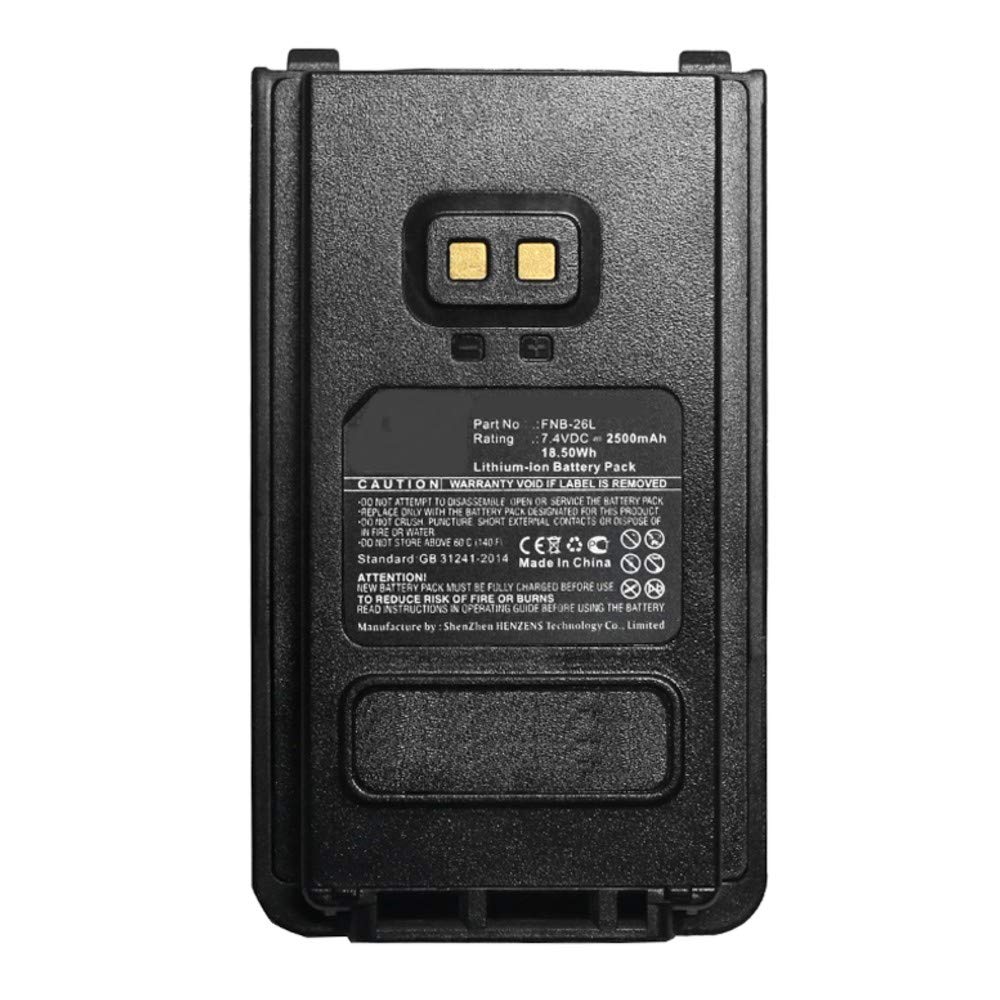 Synergy Digital 2-Way Radio Battery for YAESU SM-A515G - 2500mAh Li-ion 7.4V High Capacity Replacement Battery (Compatible with YAESU FNB-26L) - Perfect for Emergency Communication, Outdoor Adventures & Security Work