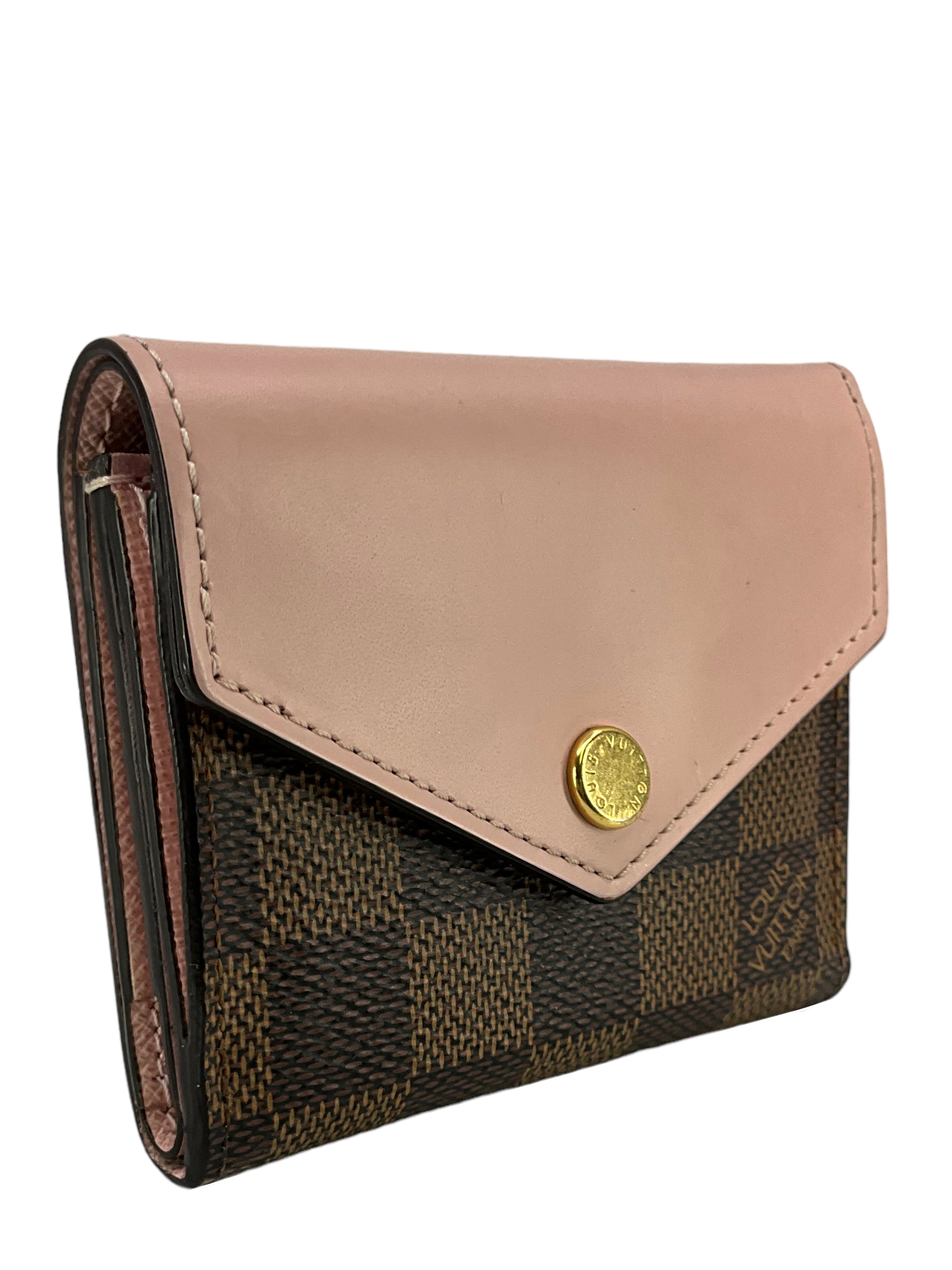 Louis Vuitton Damier Ebene Canvas Zoe Wallet - Authentic Designer Women's Wallet for Everyday Use | Compact & Stylish Card Holder for Credit Cards, Cash & ID | Perfect Gift for Her