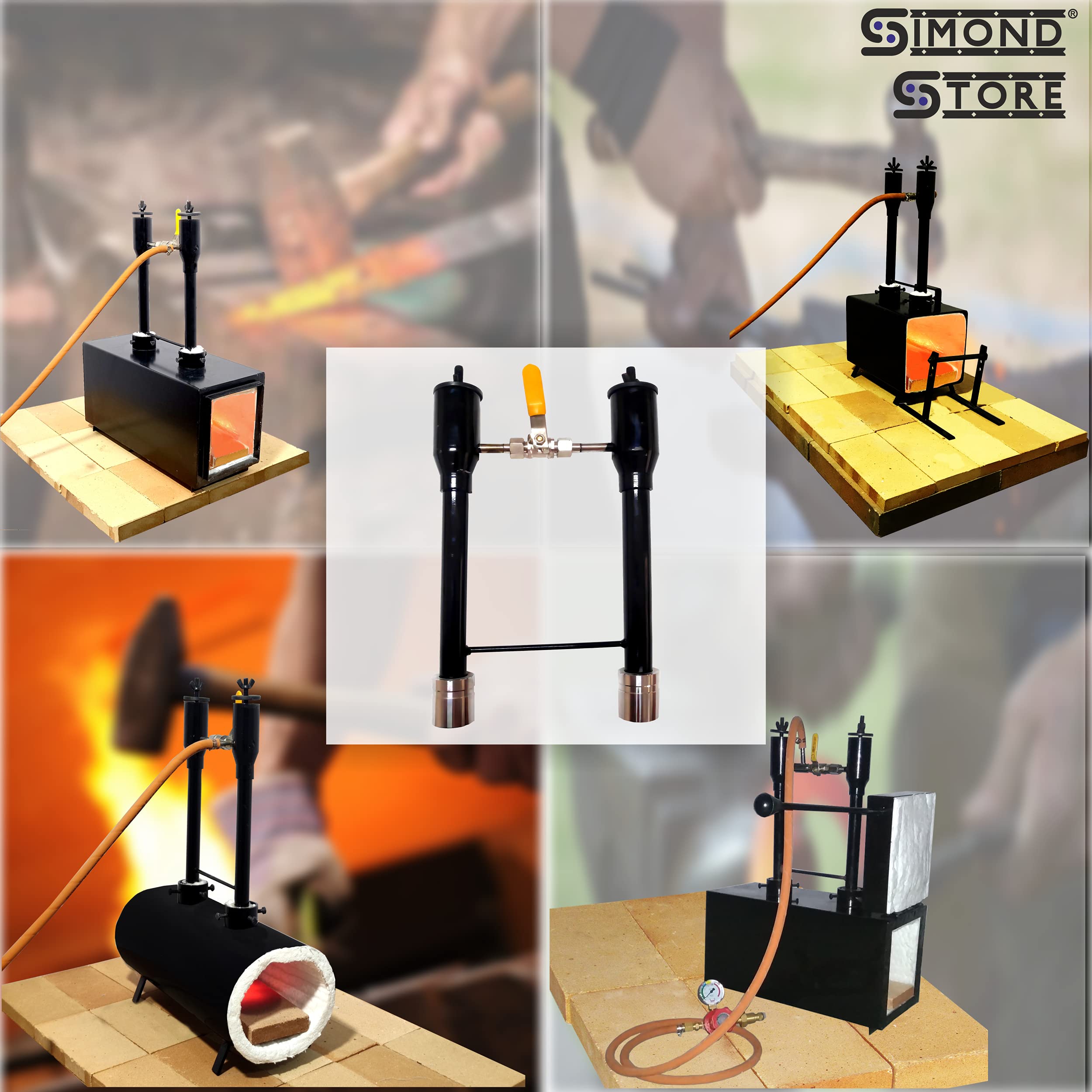 High-Quality Propane Double Burner with Valve for Propane Forge, Melting Furnace & Blacksmithing - Perfect for Metal Casting, Jewelry Making & DIY Metalworking Projects
