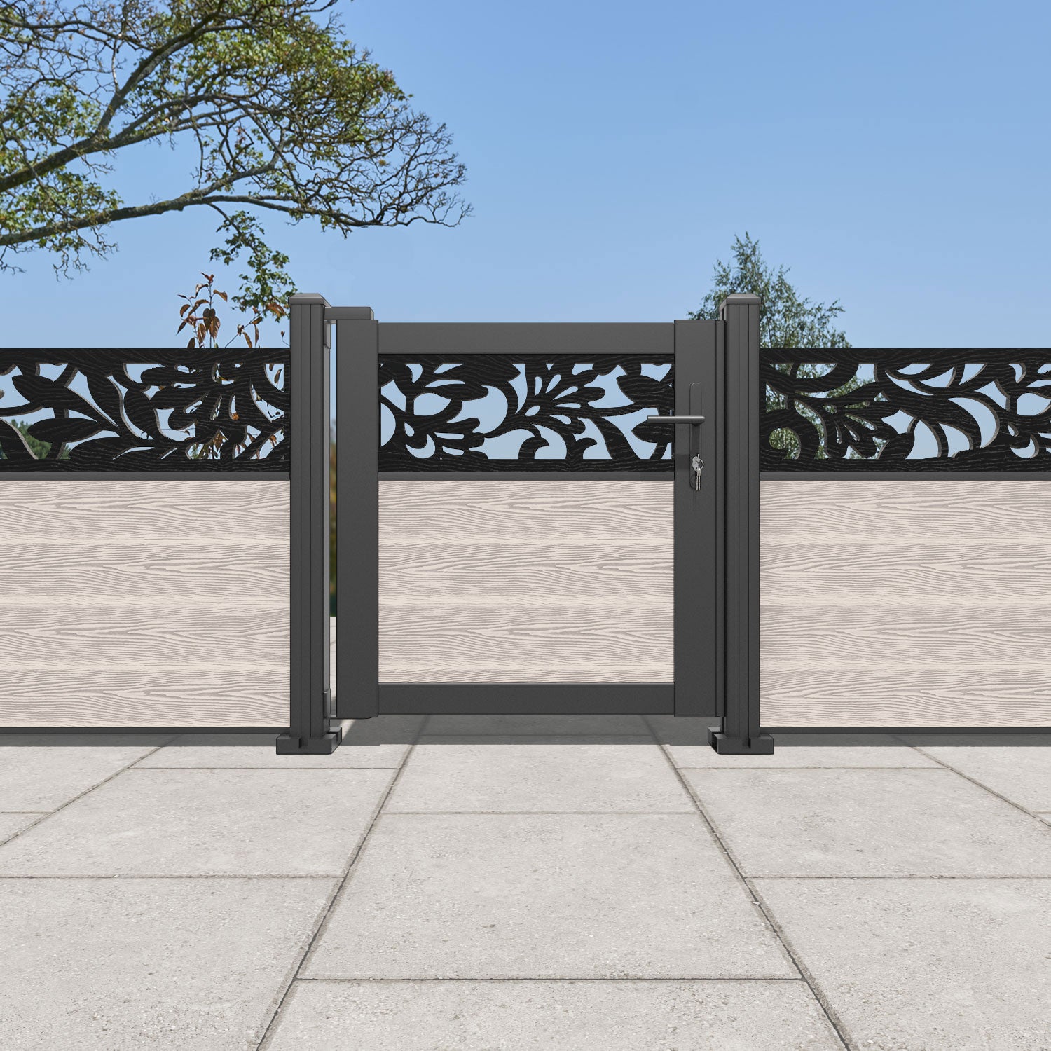 Classic Heritage Pedestrian Gate - Mid Stone Finish | Durable Iron Walkway Gate for Garden, Fence & Driveway Entry | Outdoor Home & Landscape Security Solution