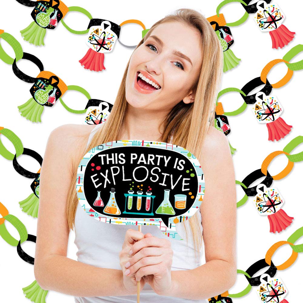 Big Dot of Happiness Scientist Lab Banner & Photo Booth Decor Kit - Baby Shower & Birthday Party Supplies | Perfect for Science-Themed Celebrations, Classroom Decor & STEM Events