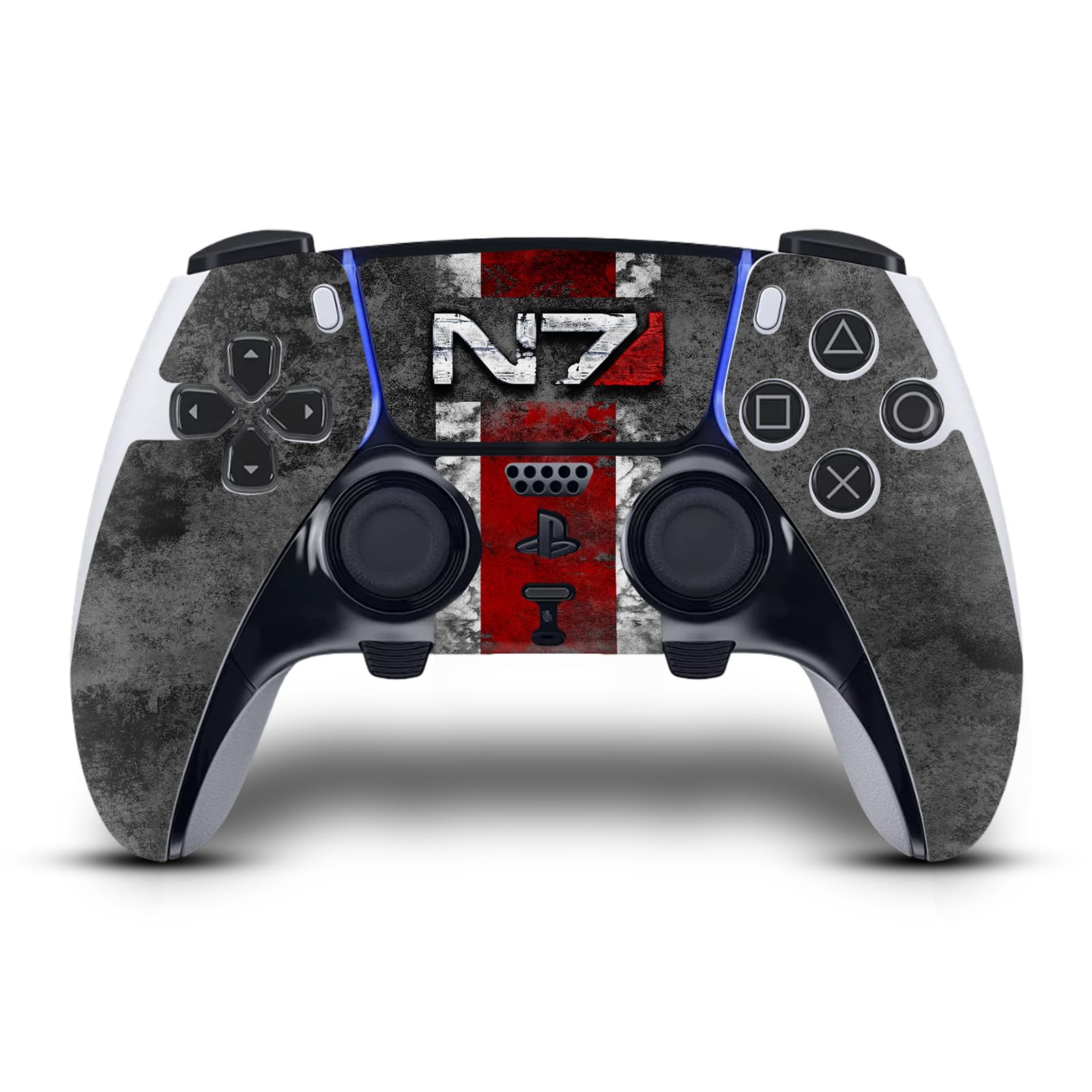 Official EA Bioware Mass Effect N7 Logo Distressed Vinyl Decal Skin - Compatible with Sony PS5 DualSense Edge Controller - Gaming Accessories for Playstation 5 - Perfect for Customizing Your Controller for Enhanced Gaming Experience
