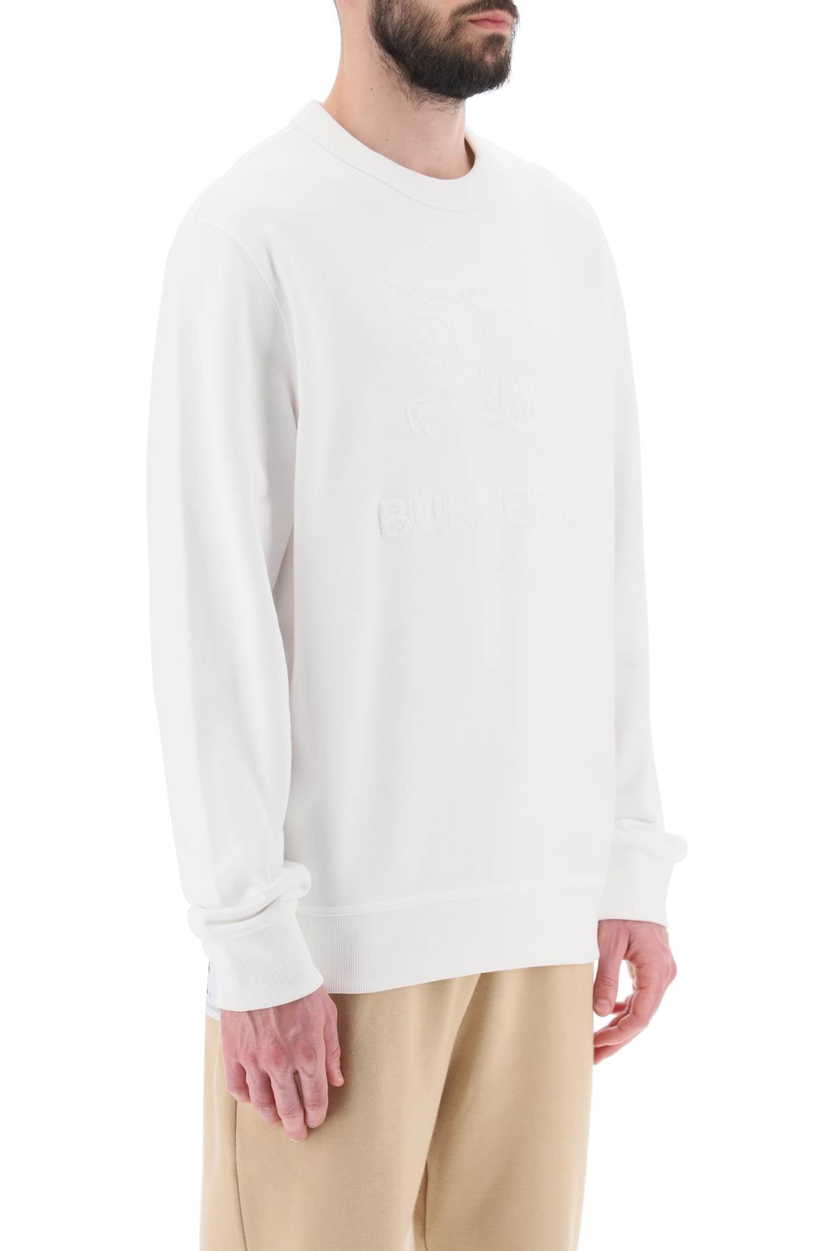 Burberry 'Rayner' Crew Neck Sweatshirt with Equestrian Knight Logo - Classic Luxury Cotton Pullover for Men & Women - Perfect for Casual Outings & Streetwear Fashion