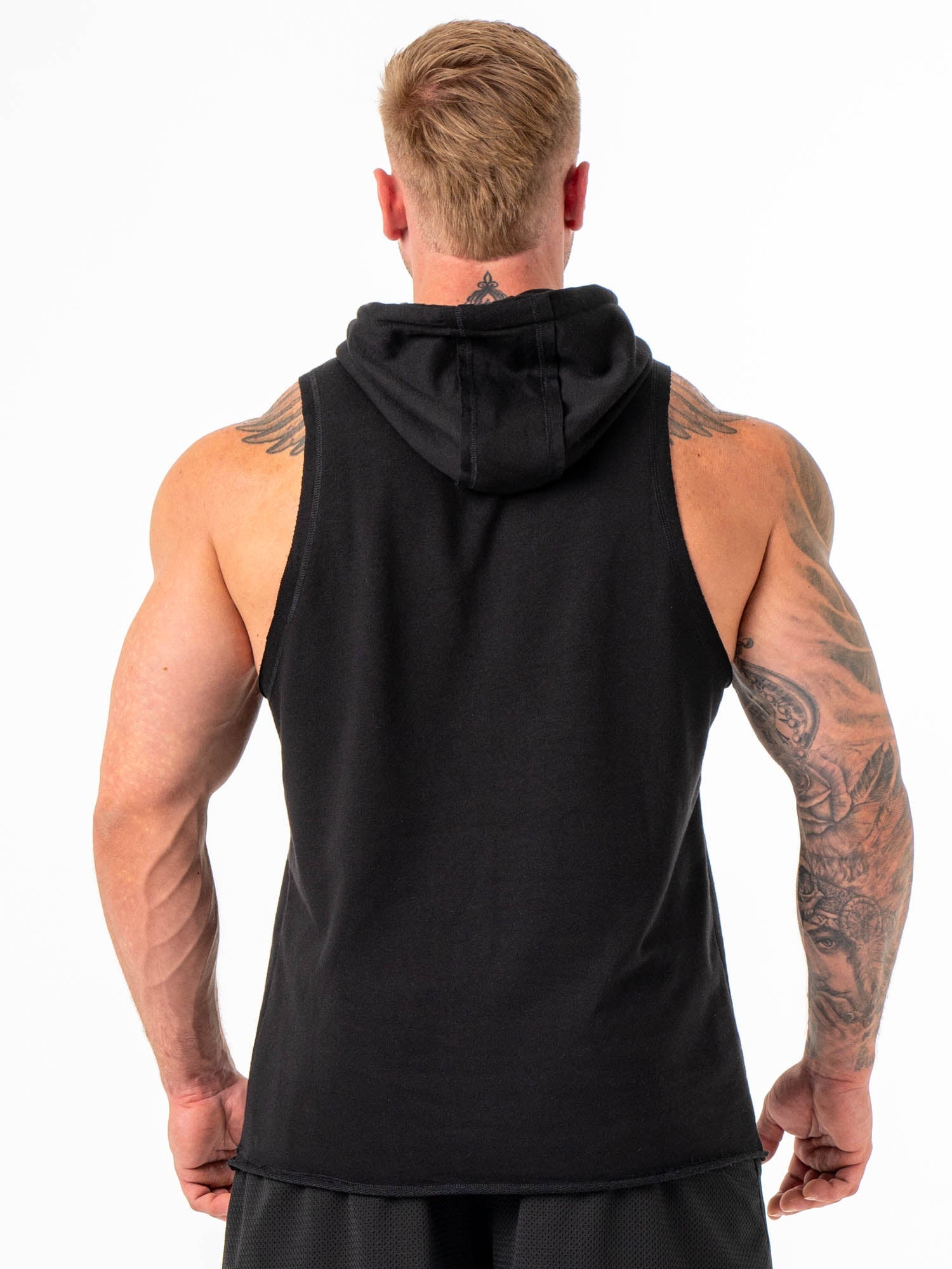 Stylish Black Collegiate Sleeveless Hoodie for Women & Men - Perfect for Gym, Workouts & Casual Wear