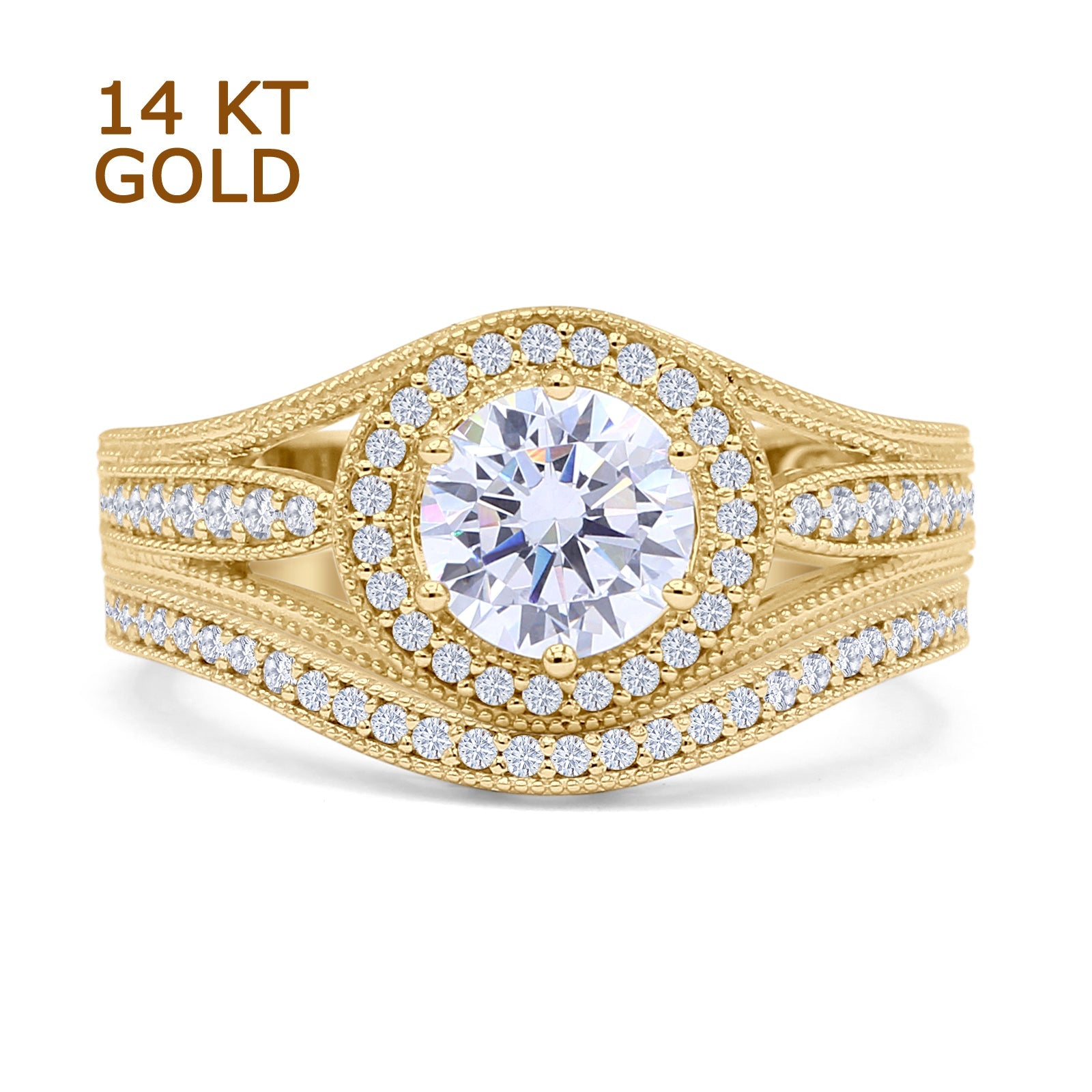 Cubic Zirconia 14K Yellow Gold