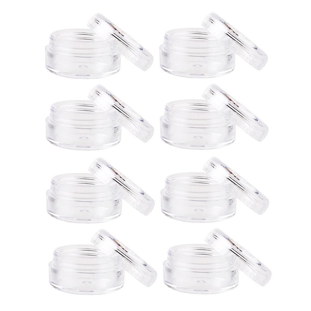 25 Pack 5 Gram Clear Plastic Cosmetic Jars with Lids - Travel-Friendly Empty Containers for Eyeshadow, Face Cream, Lip Balm & Lotion - Perfect for DIY Beauty, Sample Storage & Organizing Makeup Products