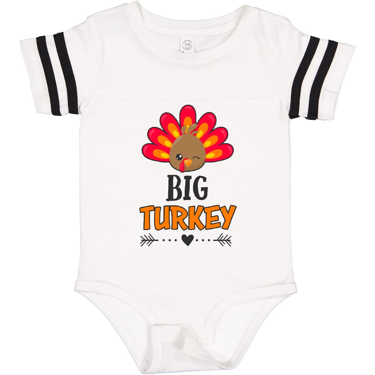 Inktastic Big Turkey with Turkey Head and Arrow Baby Bodysuit - Cute Thanksgiving Outfit for Infants & Toddlers - Perfect for Family Gatherings & Holiday Photos