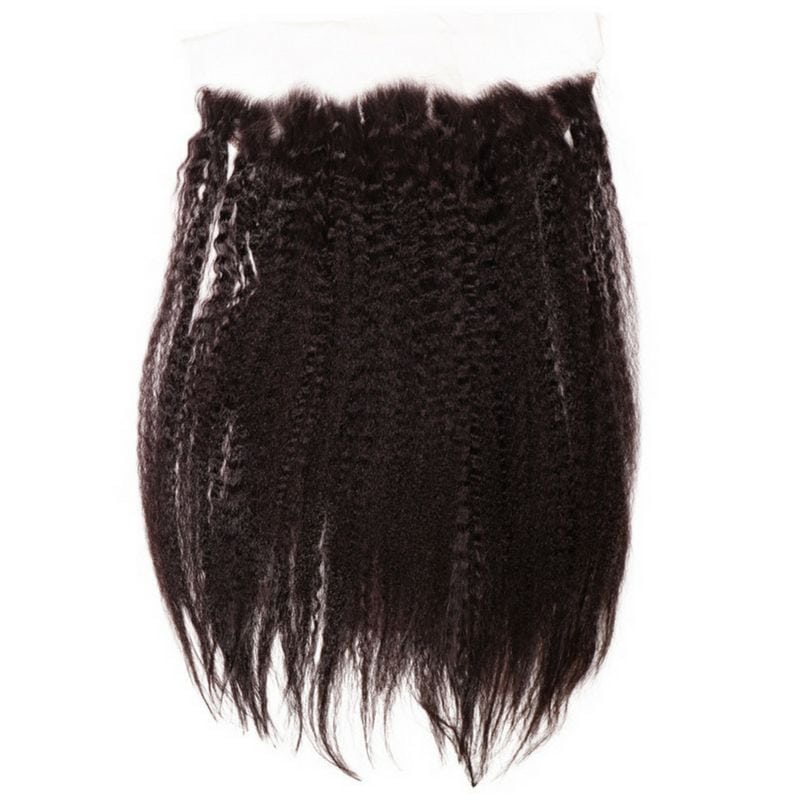 13x4 Transparent Lace Frontal - Kinky Straight Human Hair Wig with Bleached Knots | Perfect for Natural Look, Ponytails & Special Occasions