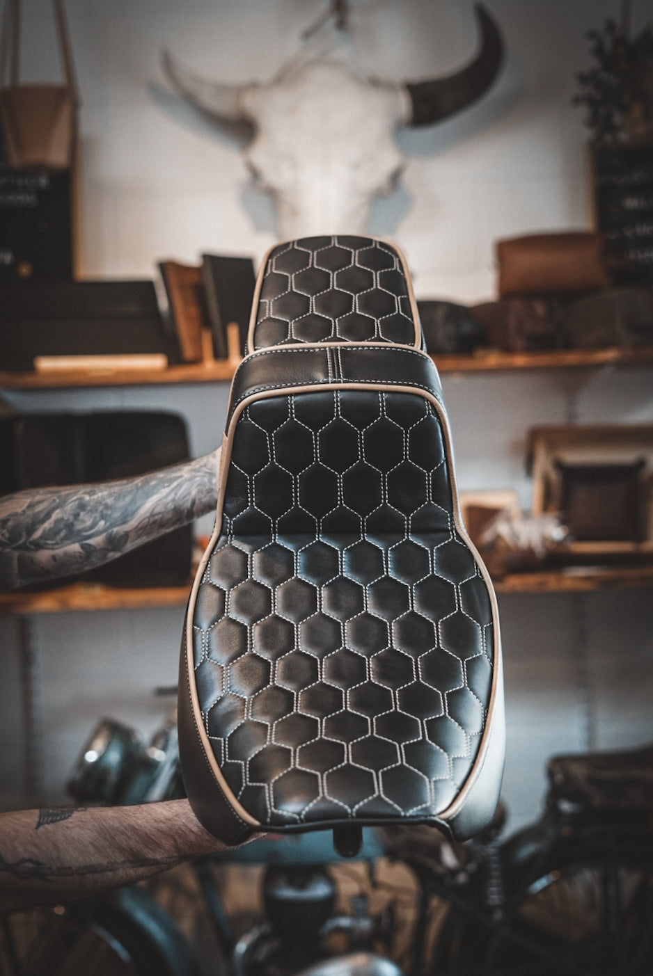 Premium Motorcycle Seat Reupholstery Kit - High-Quality Vinyl Replacement Cover for Harley, Honda, Yamaha - DIY Comfort Upgrade for Long Rides & Custom Bike Styling